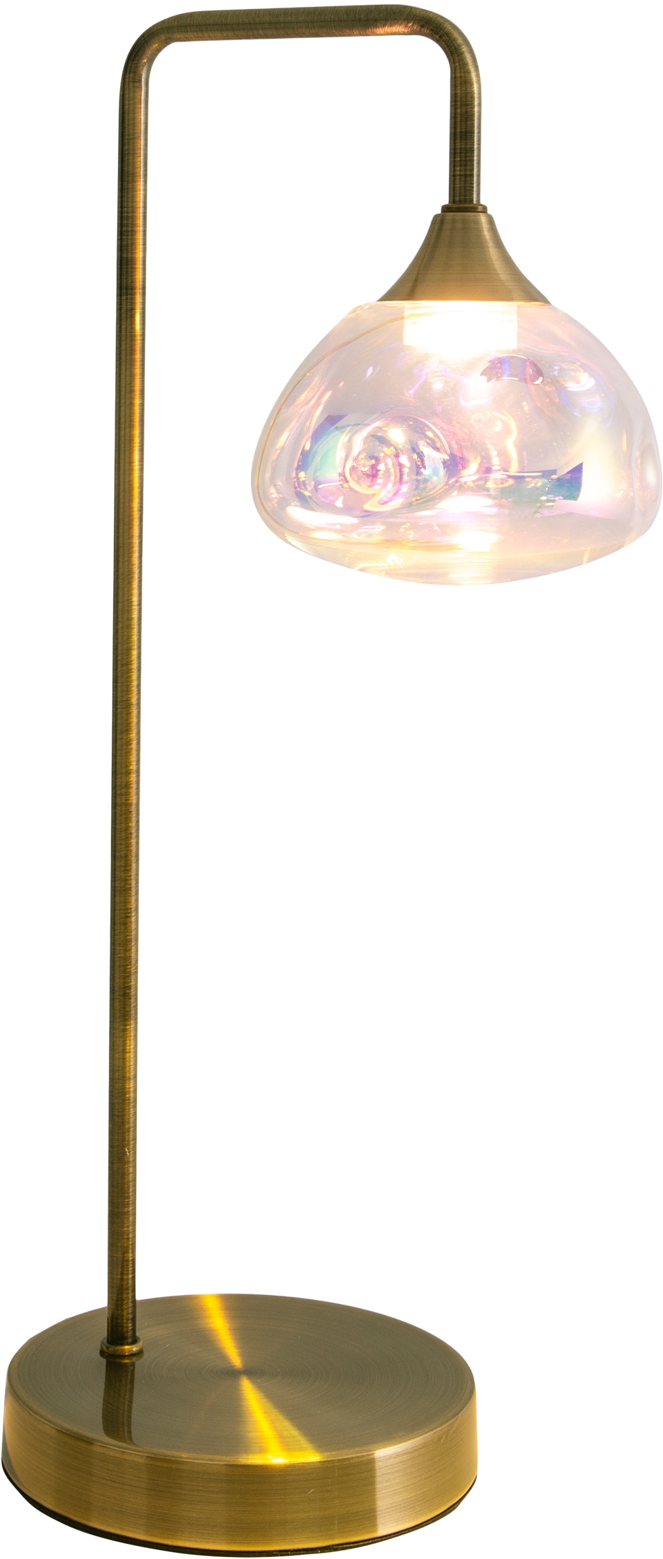 näve LED Tischleuchte »Varna«, 1 flammig, 1 flg. irisierendes Glas incl. 6 LEDs warmweiß Gestell messing