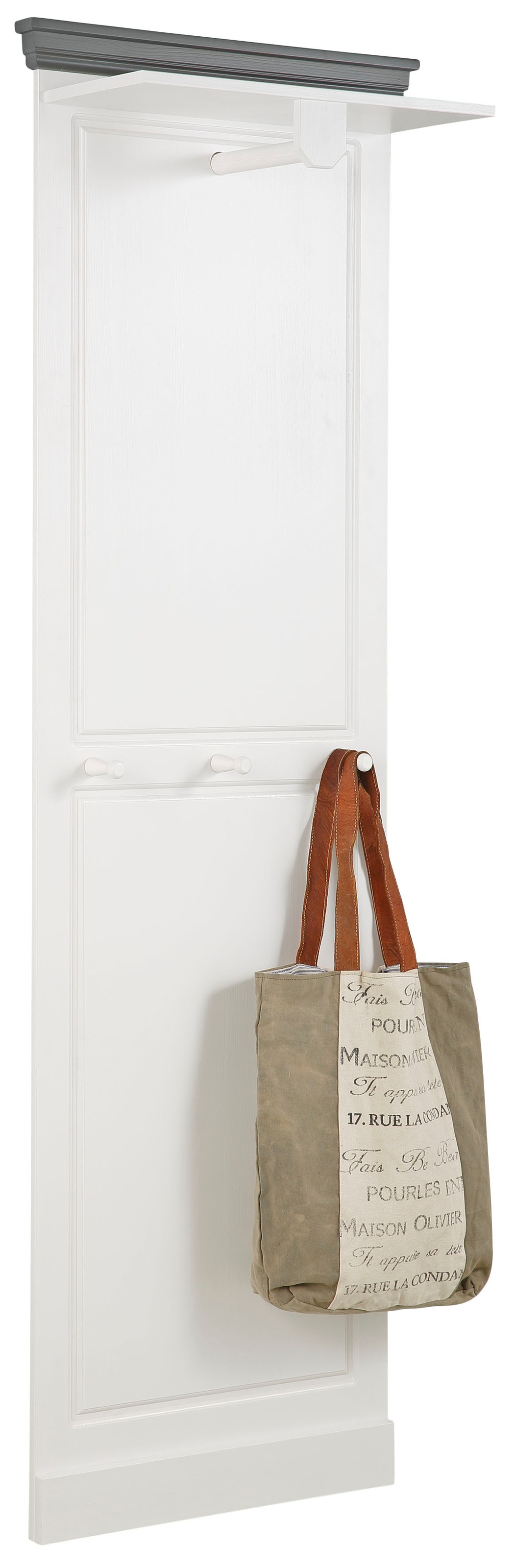 Home affaire Garderobenpaneel »Basilico«, aus massiver Kiefer, FSC®, Breite 60 cm, mit Kleiderstange, Holzhaken