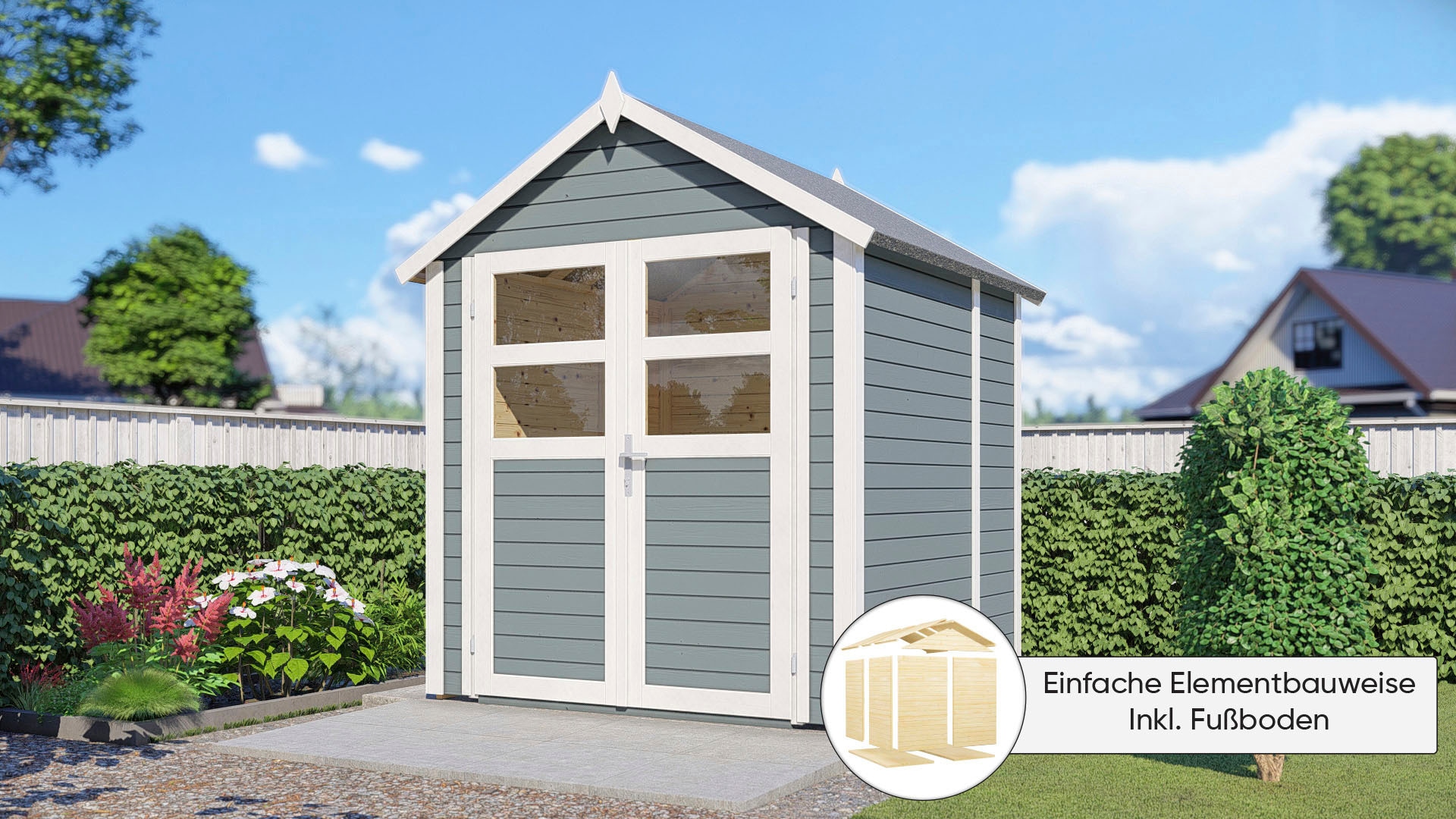 KONIFERA Gartenhaus »Visby 2«, Inklusive Fussboden, in 4 Größen und 2 Farben