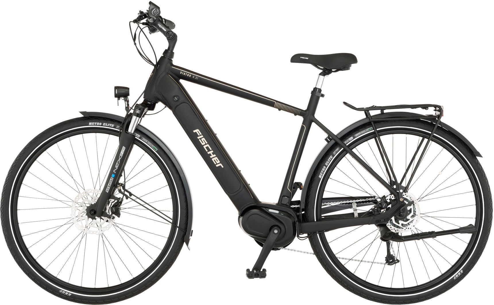 FISCHER Fahrrad E-Bike »VIATOR 4.2i 711 55«, 9 Gang, Shimano, Acera, Mittelmotor 250 W, (mit Faltschloss), Pedelec, Elektrofahrrad für Damen u. Herren