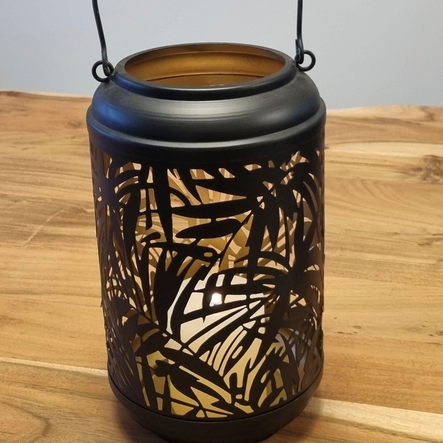 Ambiente Haus Kerzenlaterne »Laterne Palmdesign Metall - (H) 36 cm«