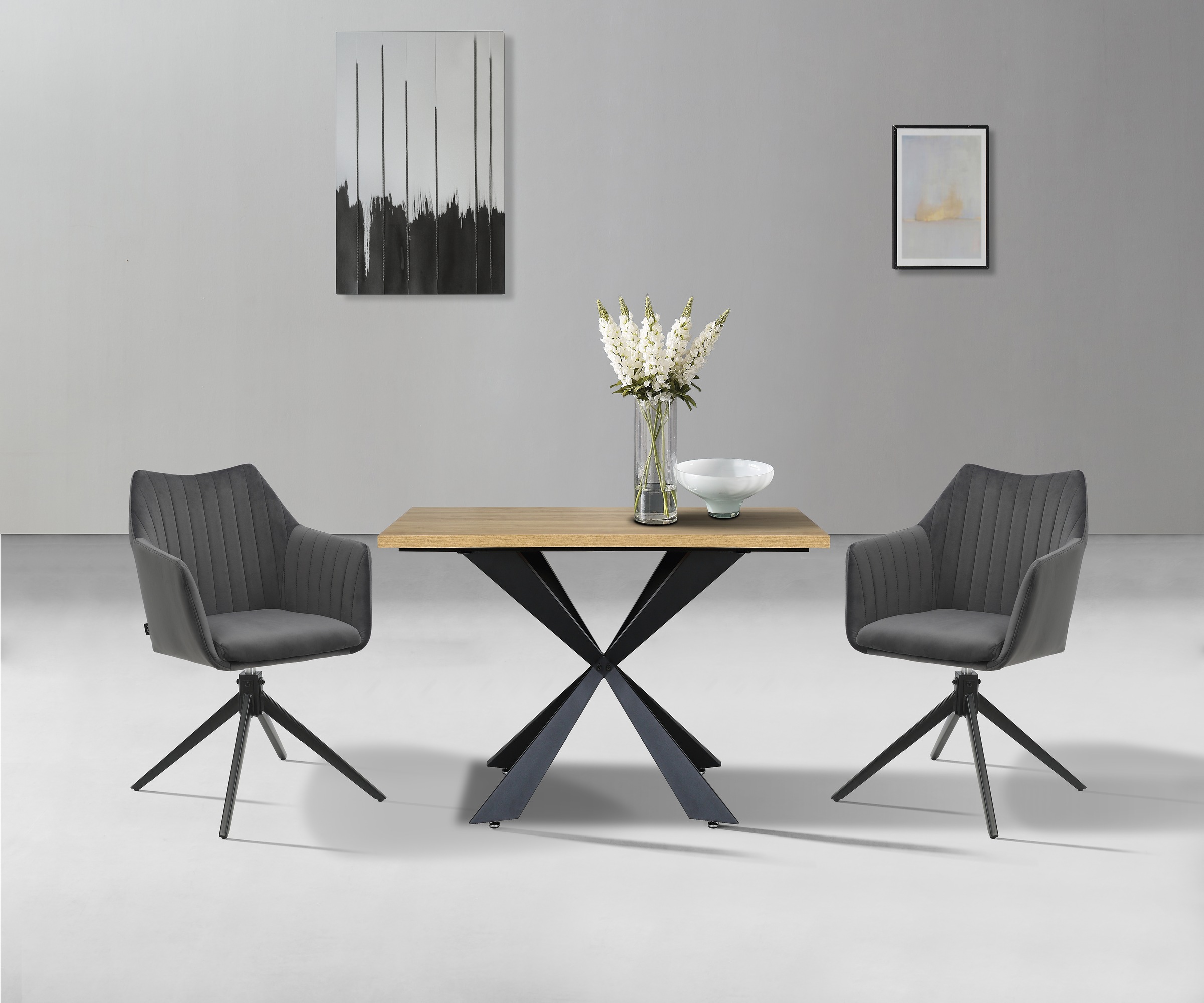 Home affaire Esszimmerstuhl »TAMPAST1, TOPSELLER!«, (Set), 2 St., Samtvelours, mit Drehfunktion 360 Grad