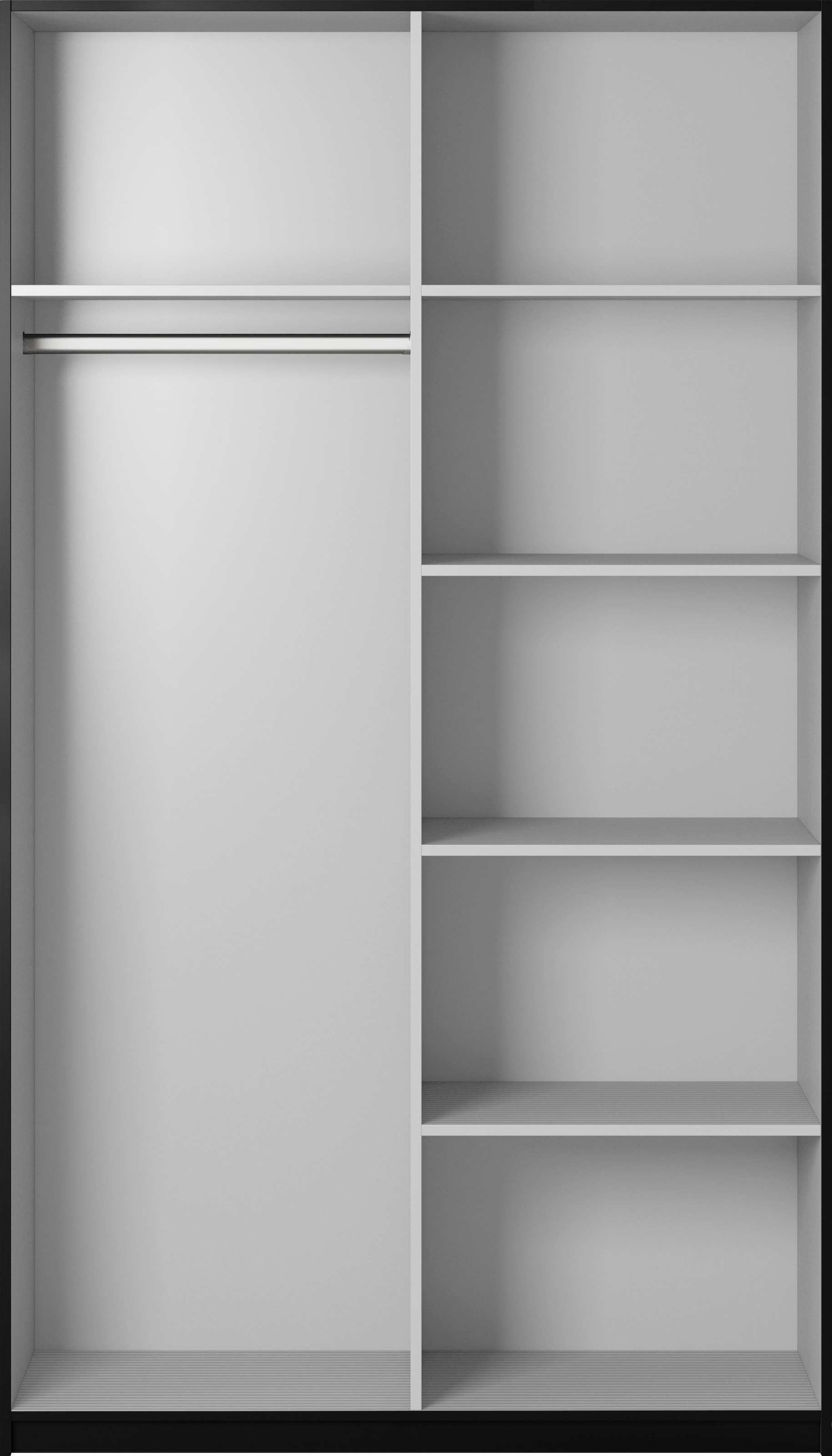 Helvetia Schwebetürenschrank Beta, mit Spiegelelement, inkl. 1 Kleiderstange und 5 Einlegeböden