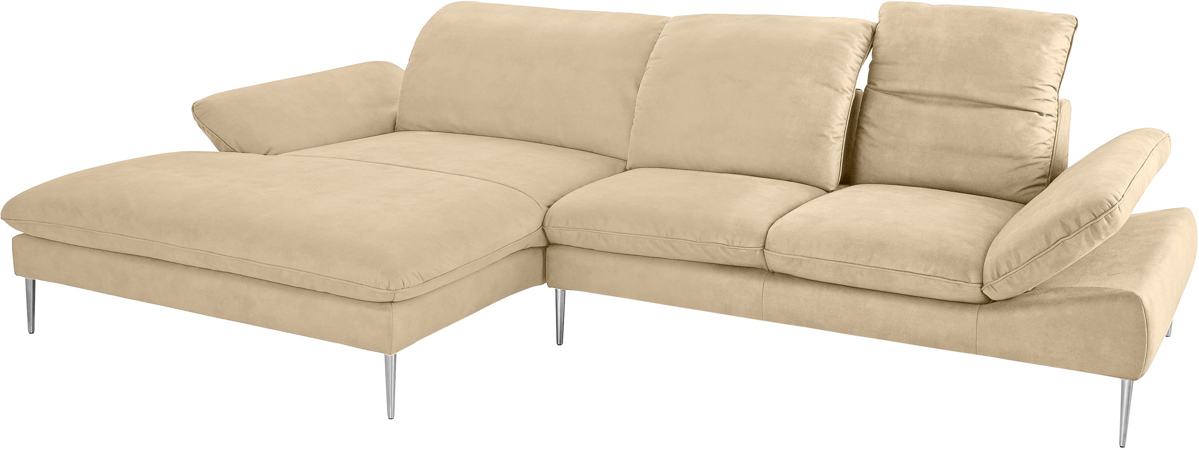 W.SCHILLIG Ecksofa »enjoy&MORE, Designsofa, bequem, zeitlos und elegant, L-Form«, mit Sitztiefenverstellung, Füße Chrom glänzend, Breite 340 cm