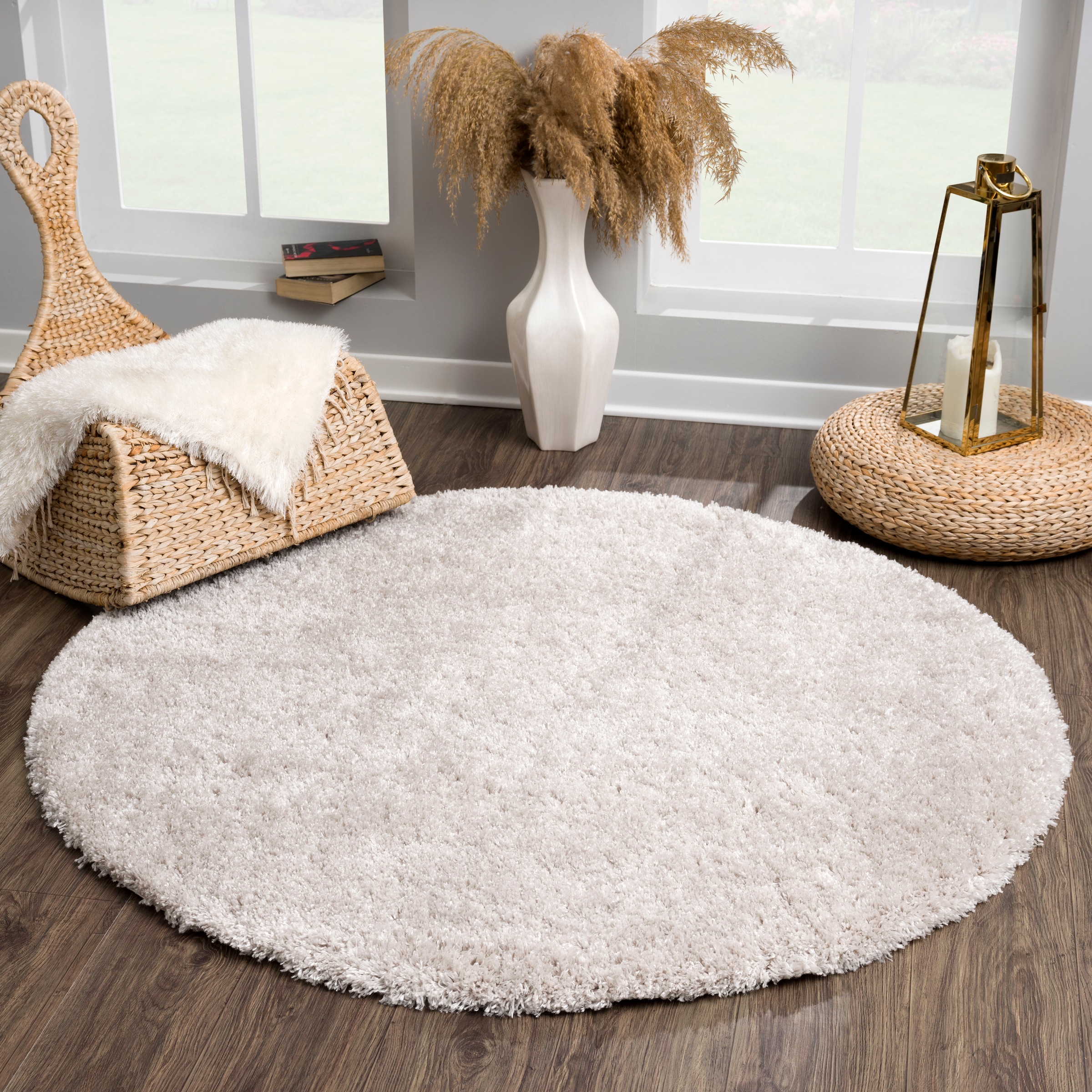 Sanat Hochflor-Teppich »Porto«, rund, 45 mm Höhe, Wohnzimmer, Langflor, Sha günstig online kaufen