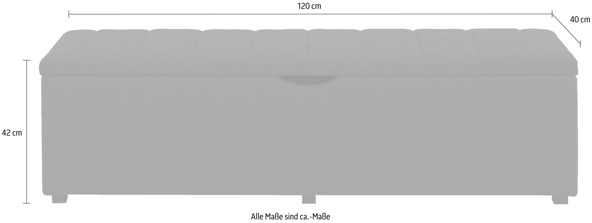 Places of Style Hockerbank »Checked«, mit Stauraum, Breite 120 cm und 160 cm, als Bettbank geeignet