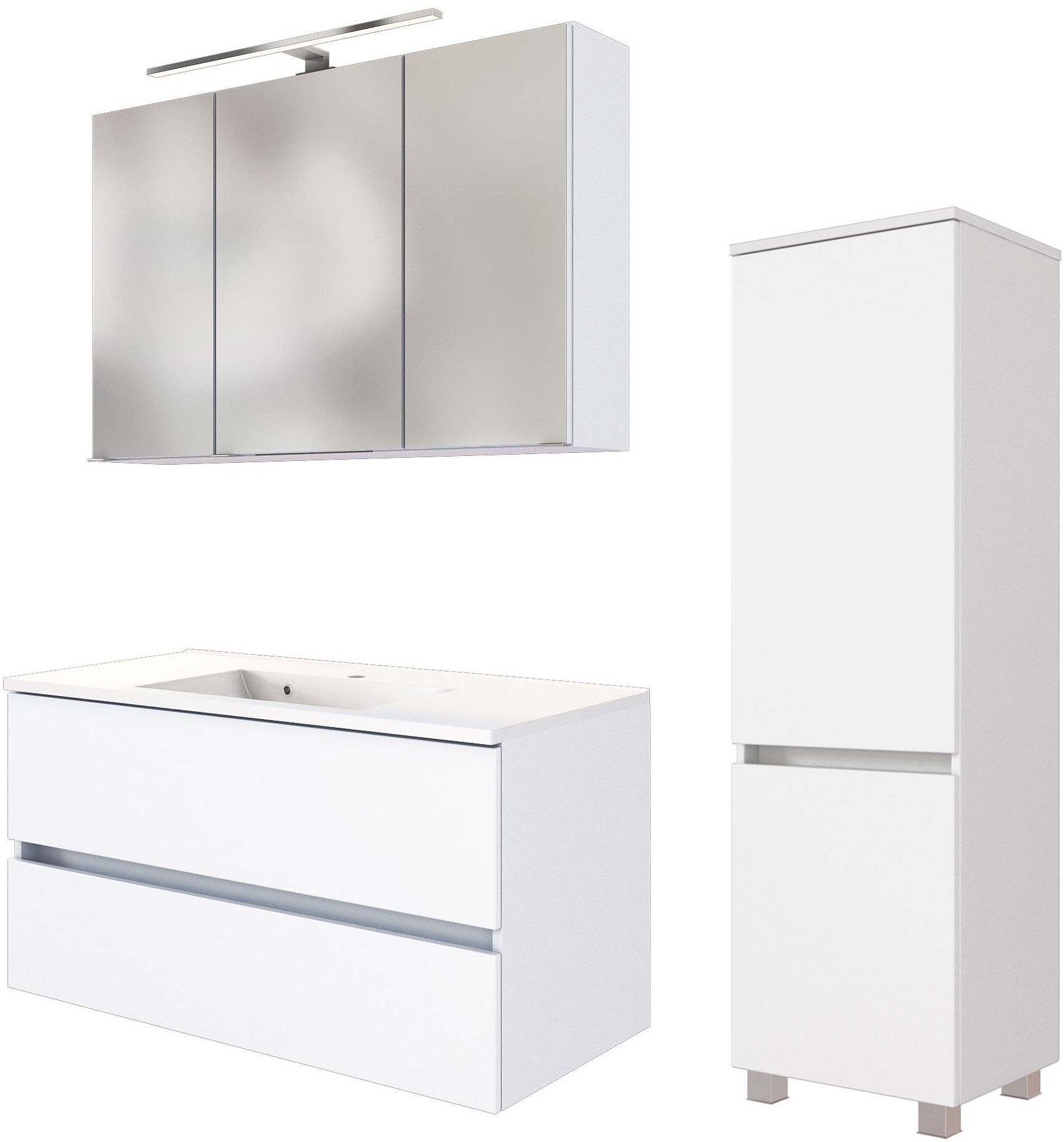 welltime Badmöbel-Set »Welltime Möbel Baabe Waschtisch-Set 3tlg. oder 5tlg. günstig online kaufen