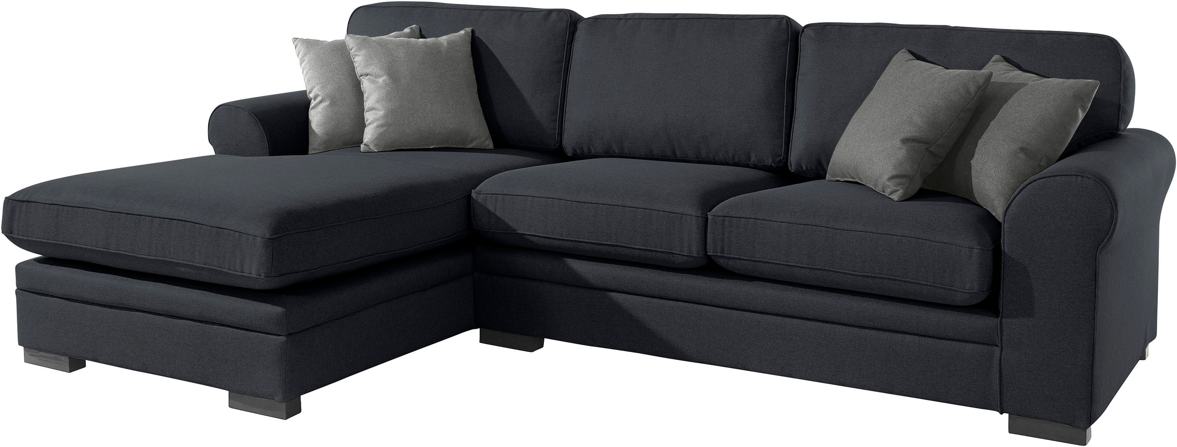 Home affaire Ecksofa »Broughton L-Form«, weicher Sitzkomfort, incl. 4 Zierkissen, Keder