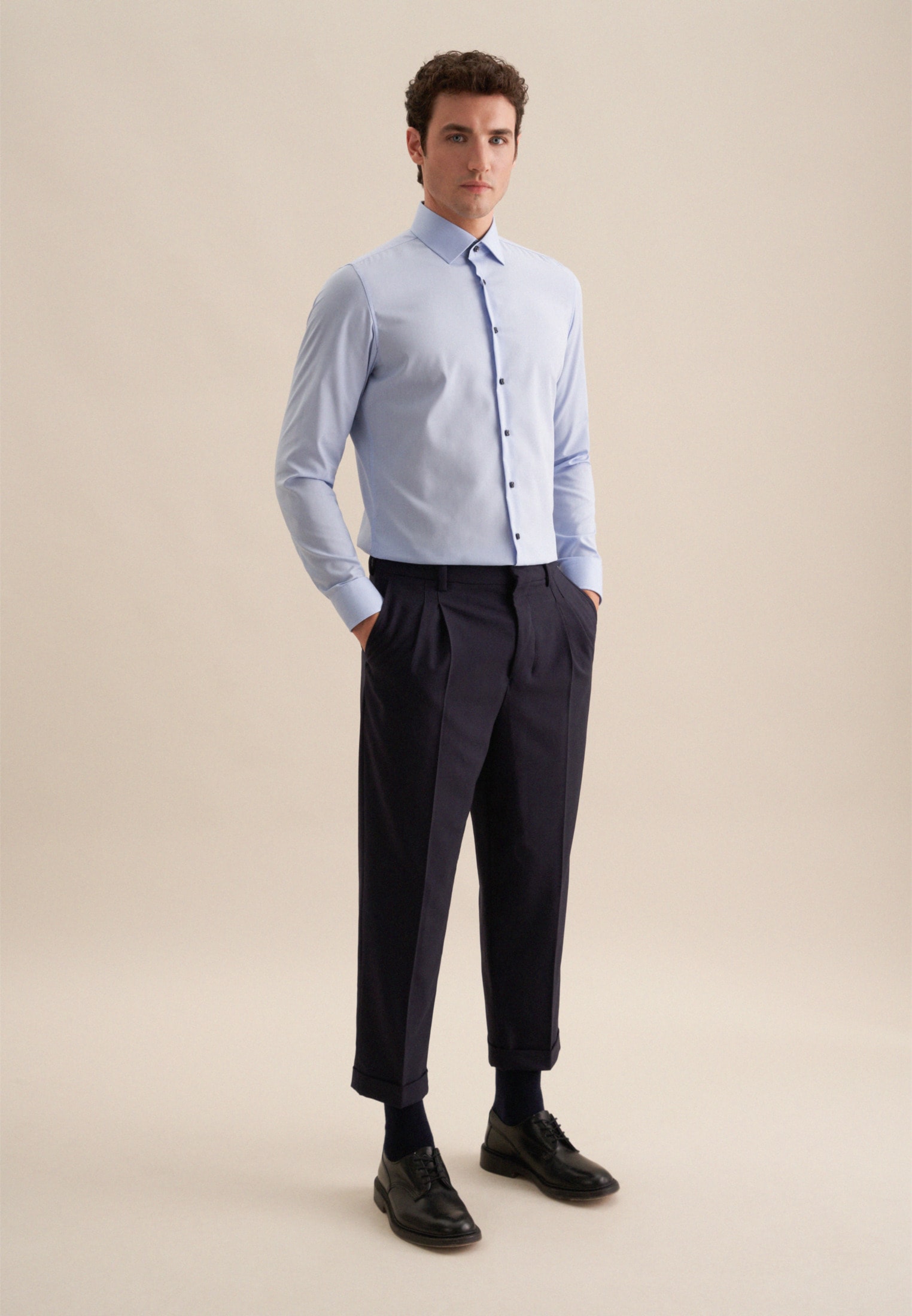 seidensticker Businesshemd »Slim«, Slim Extra langer Arm Kentkragen Uni