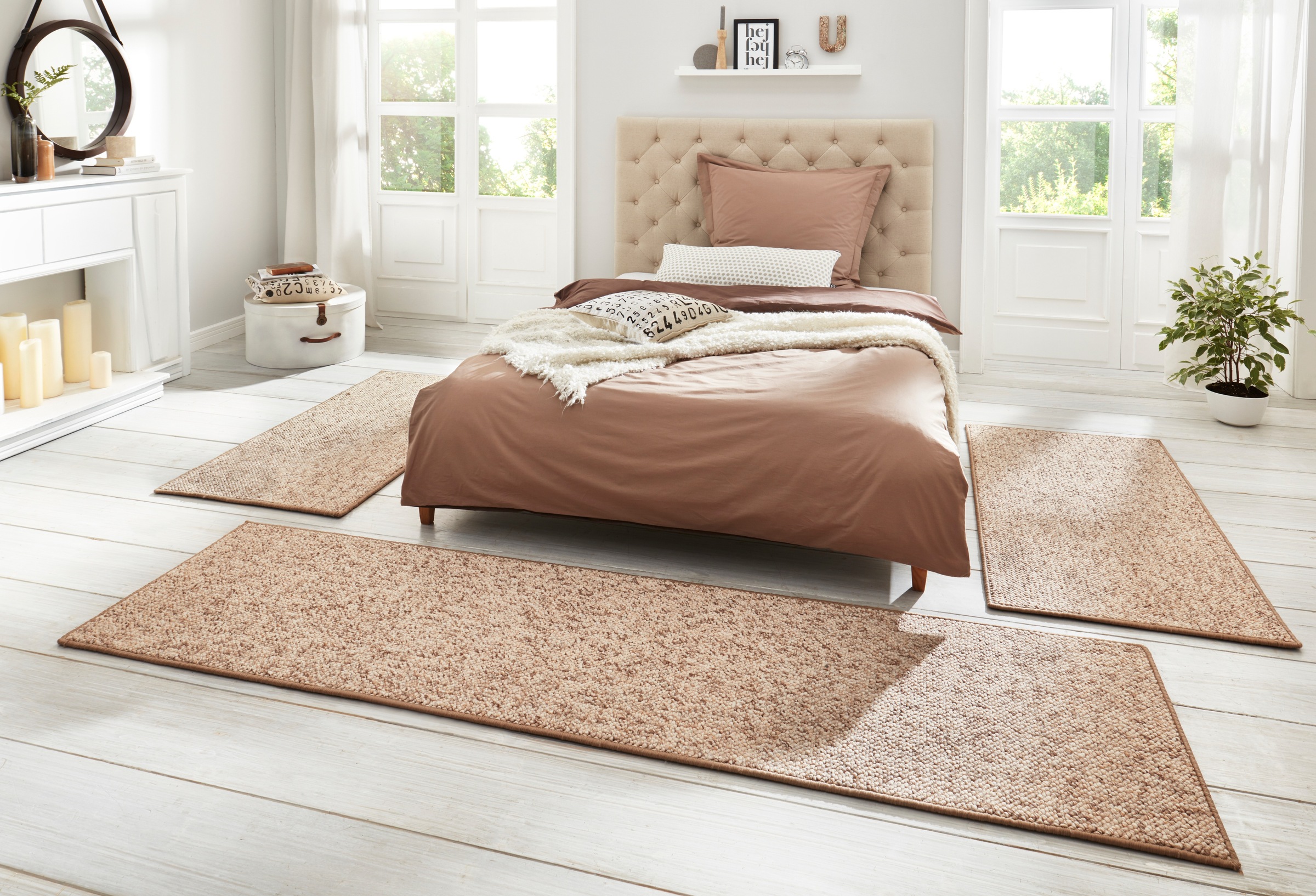 HANSE Home Bettumrandung »Wolly 2« Höhe 12 mm 3 Stk. tlg. Bettvorleger, 3-t günstig online kaufen