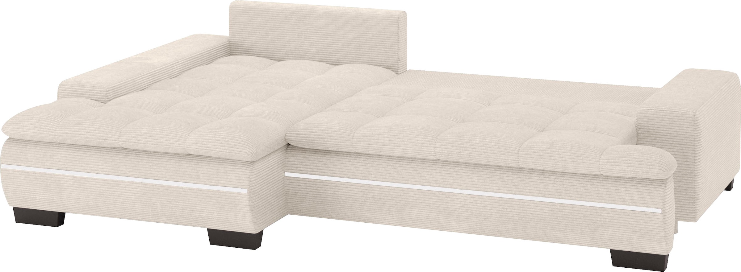 Mr. Couch Ecksofa »Haiti II, L-Form«, RGB-LED Beleuchtung, wahlweise mit Kaltschaum, Bett, Bettkasten