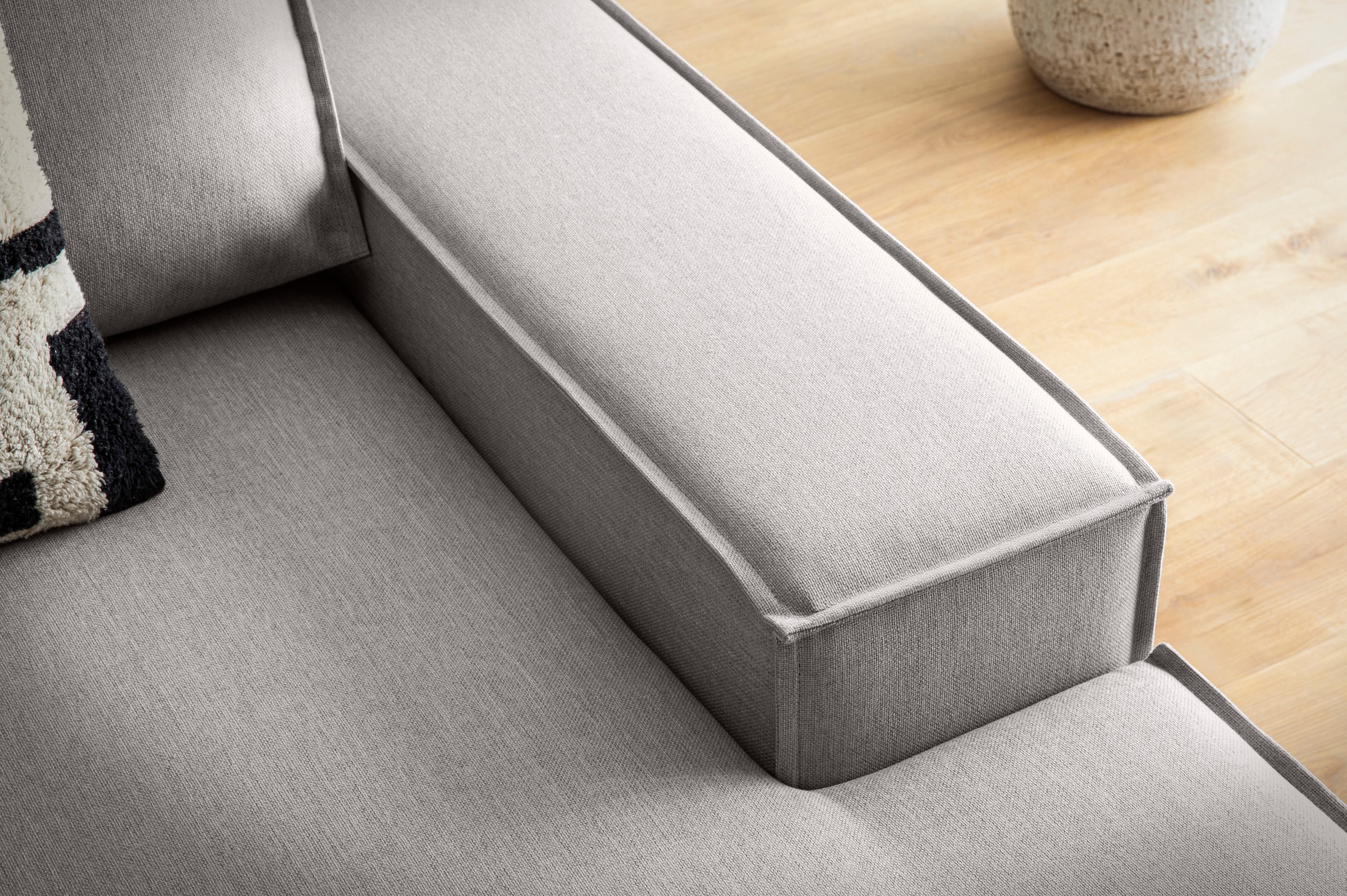 Home affaire Ecksofa »SHERWOOD, Schlafsofa in L-Form offen (275cm), Cord, Leinenoptik«, Schlaffunktion und Bettkasten, Kedernaht, hoher Sitz- & Liegekomfort