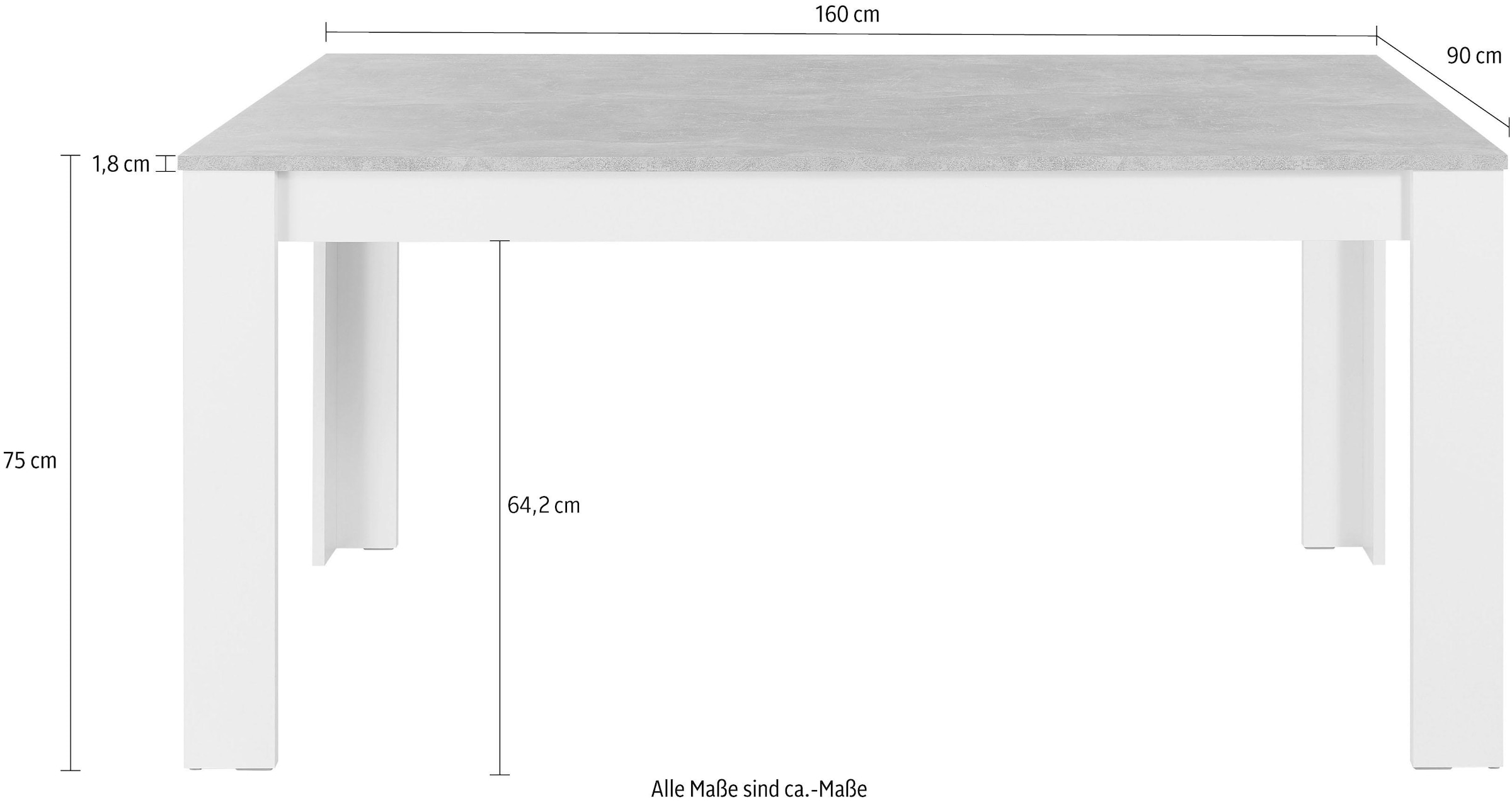10. Bild von Homexperts Esstisch »Zabona«, (1 St., Zabona), Esstisch, Breite 160 cm