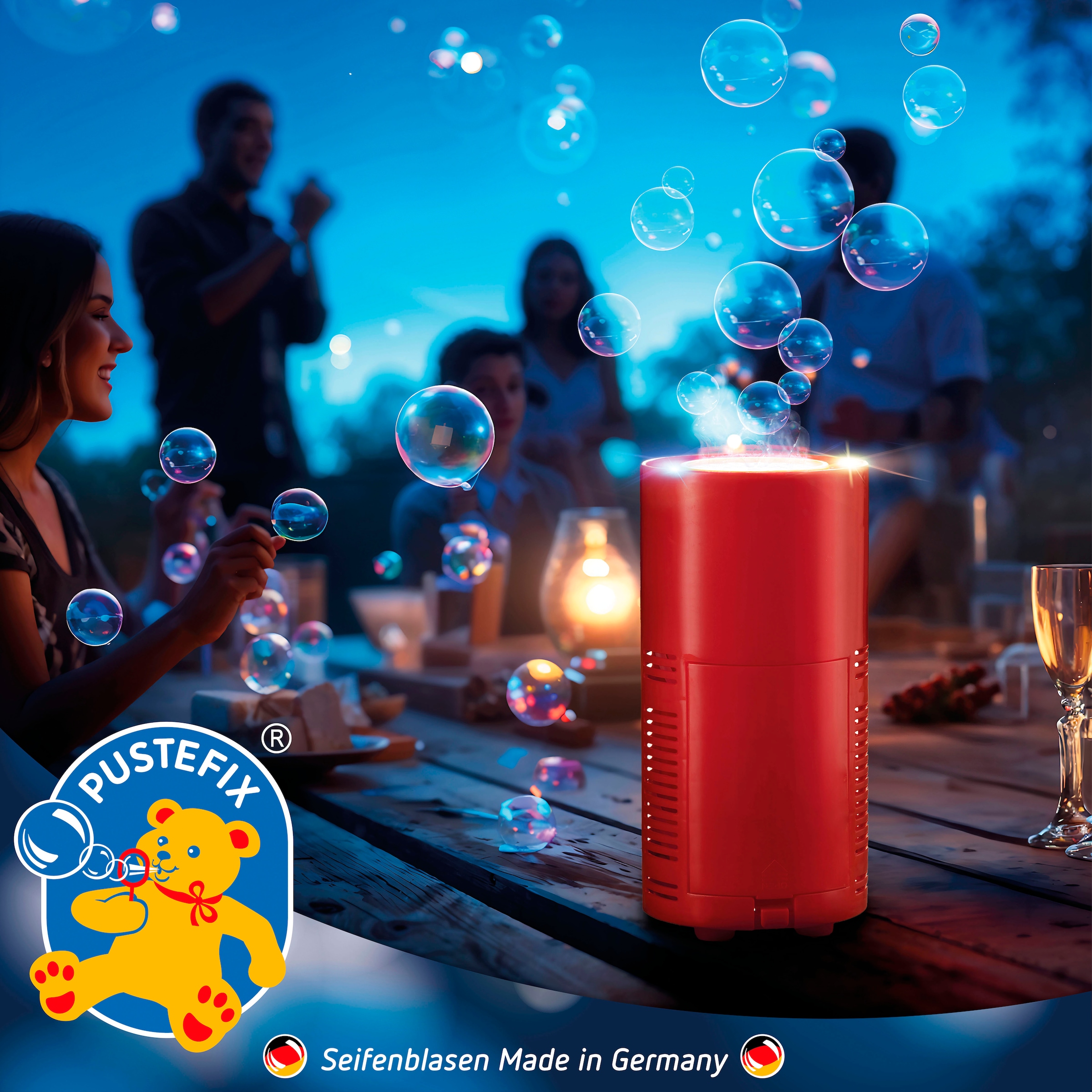 PUSTEFIX Seifenblasen Kanone »Bubble Feuerwerk«, mit LED-Licht