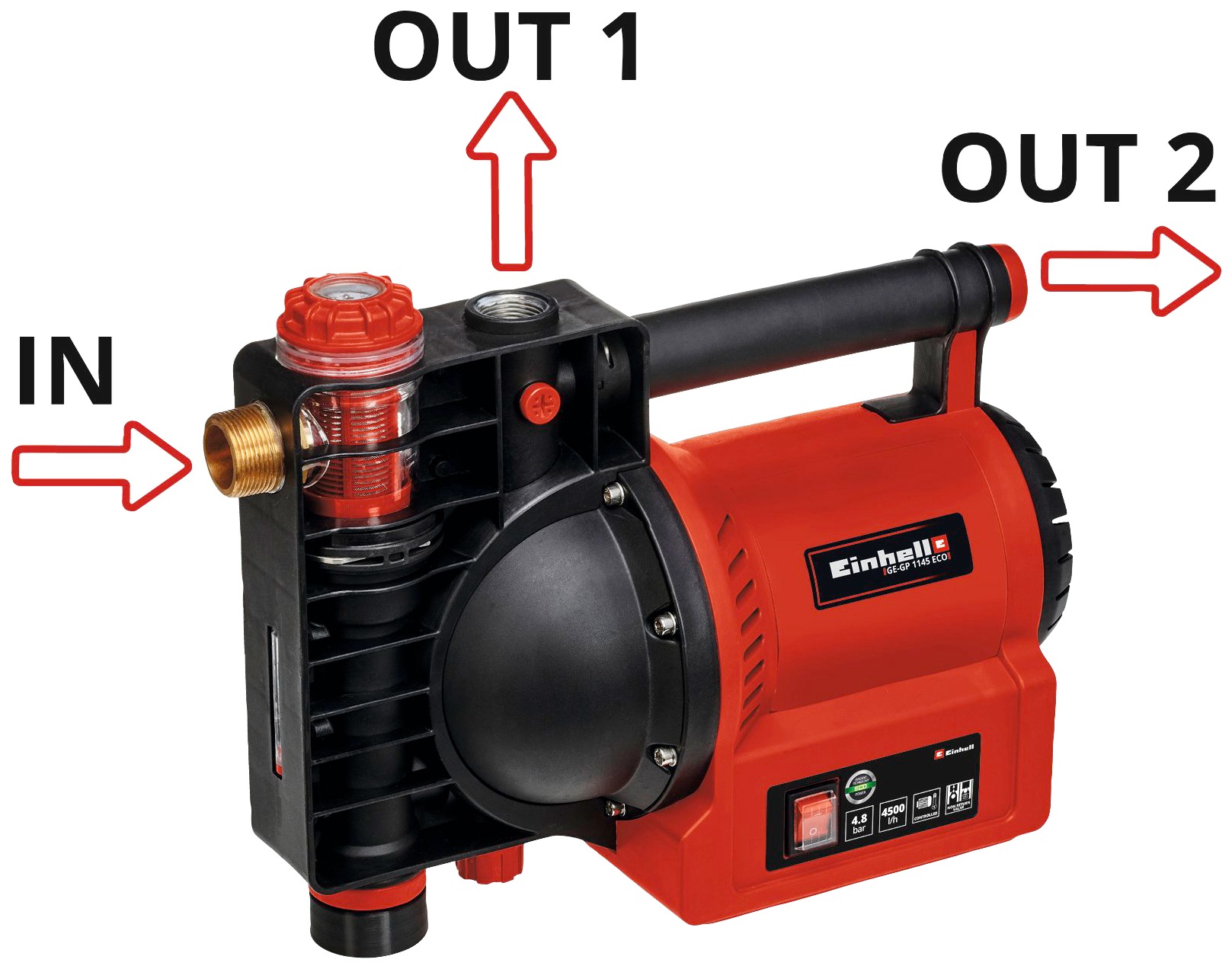 Einhell Gartenpumpe »GE-GP 1145 ECO« 4500 l/h max. Fördermenge