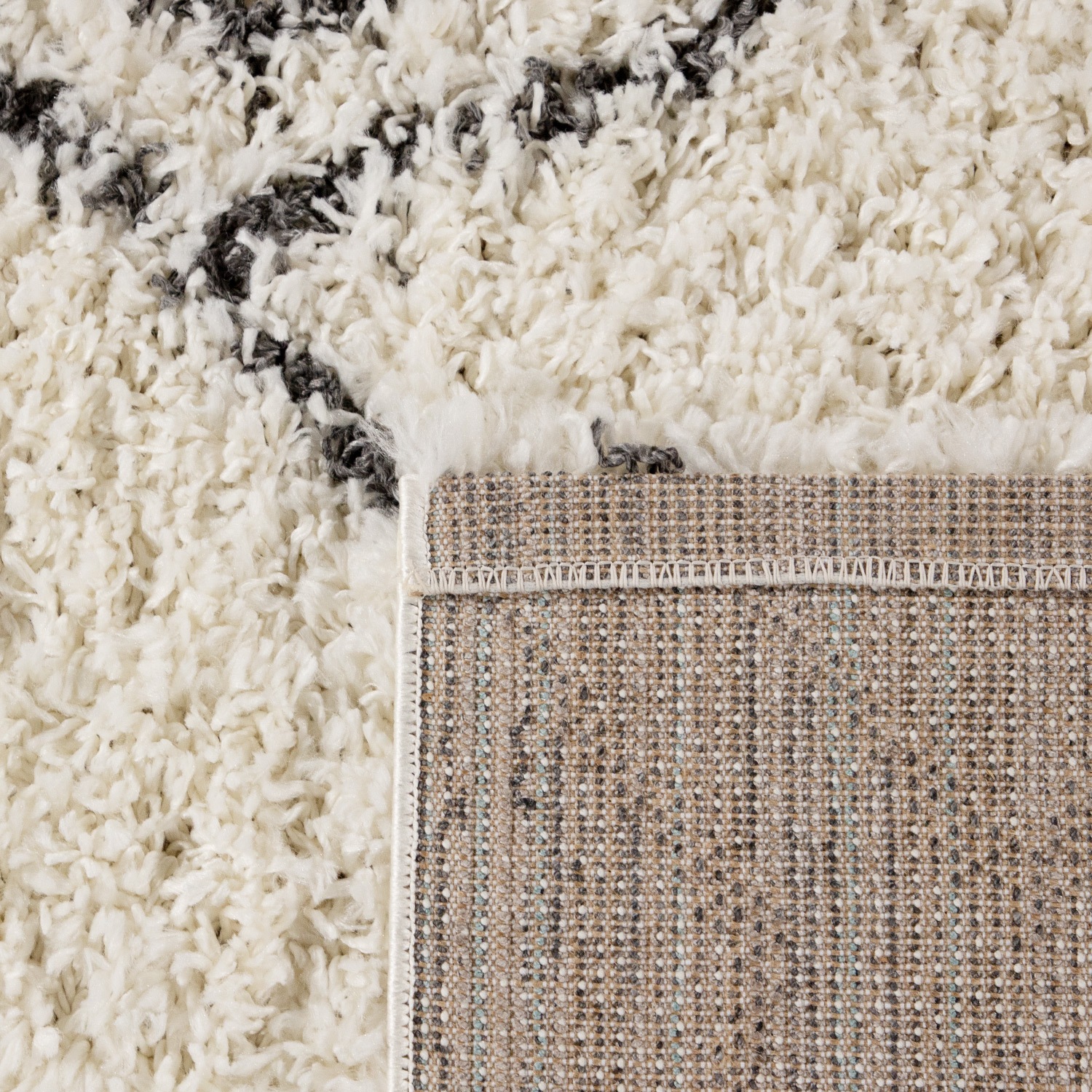 Paco Home Hochflor-Teppich »Kalmar 448«, rund, 44 mm Höhe, Shaggy, Scandi Design, modernes Rauten Muster, weich & kuschelig