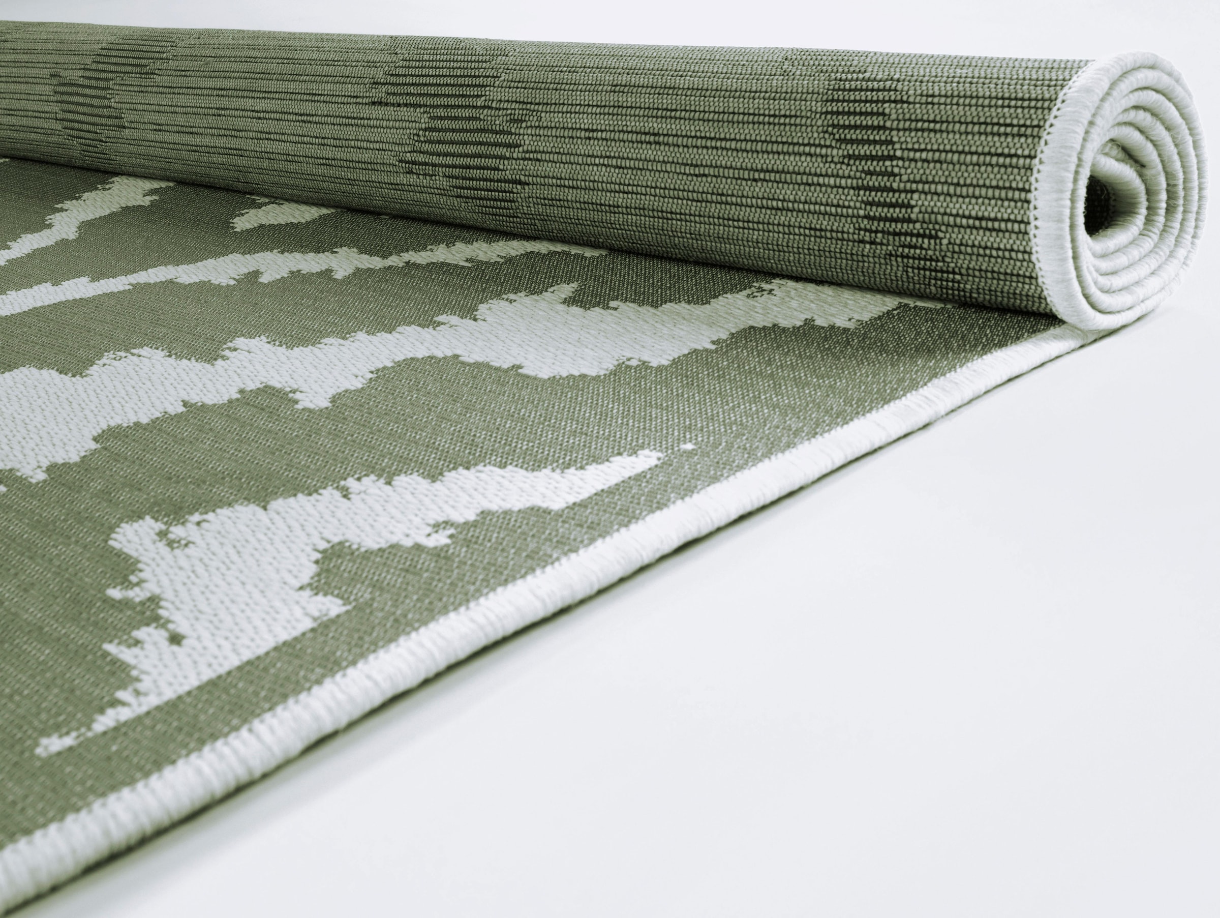 TOM TAILOR HOME Teppich »Garden Pattern«, rechteckig, 3 mm Höhe, Flachgewebe, modernes Rauten Design, In- und Outdoor geeignet