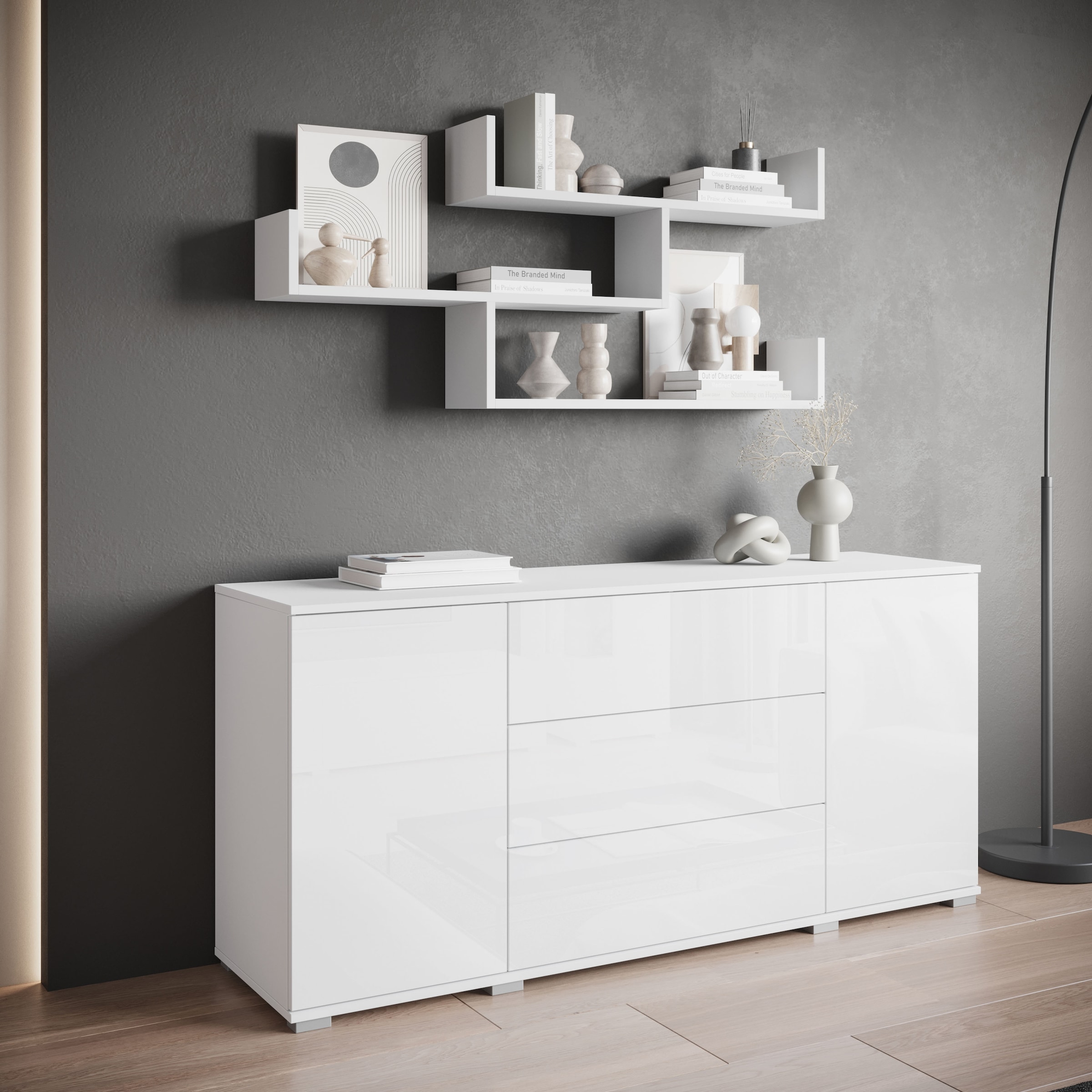 INOSIGN Wandboard »Wandregal Trio«, (1 St.), Hängeregal mit 3 Ablageflächen, modernes Design, variabel einsetzbar