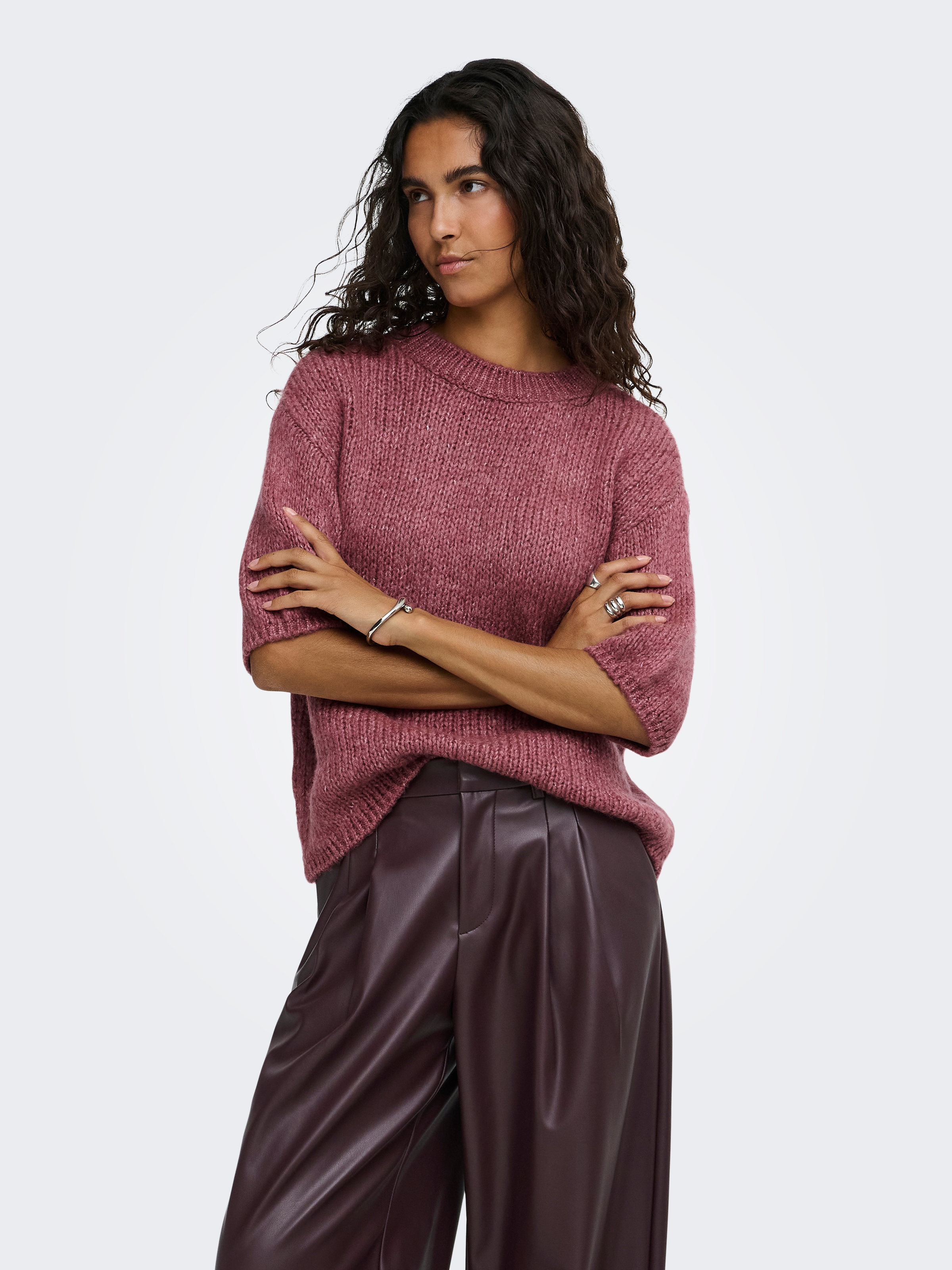 JDY Strickpullover »JDYDICTE S/S PULL O-NECK KNT NOOS« Kunstfaser, knit fit