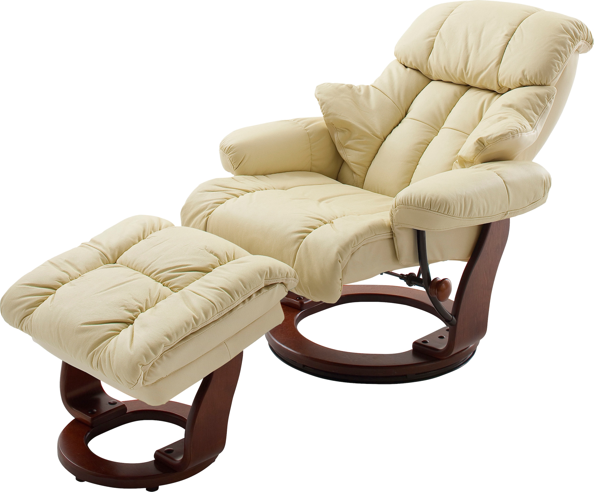 MCA furniture Relaxsessel »Calgary«, Fernsehsessel 360°drehbar inkl. Hocker mit Lederbezug