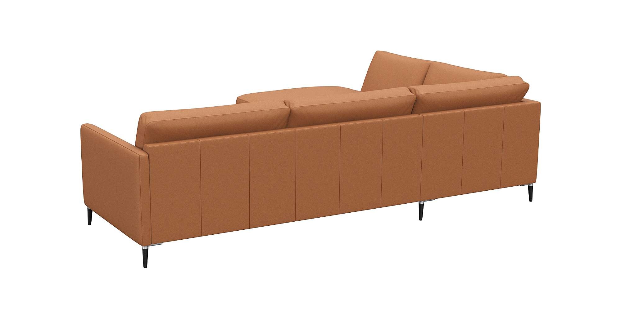 FLEXLUX Ecksofa »Fiore, L-Form«, schmale Armlehnen, Kaltschaum, Füße Alu+schwarz