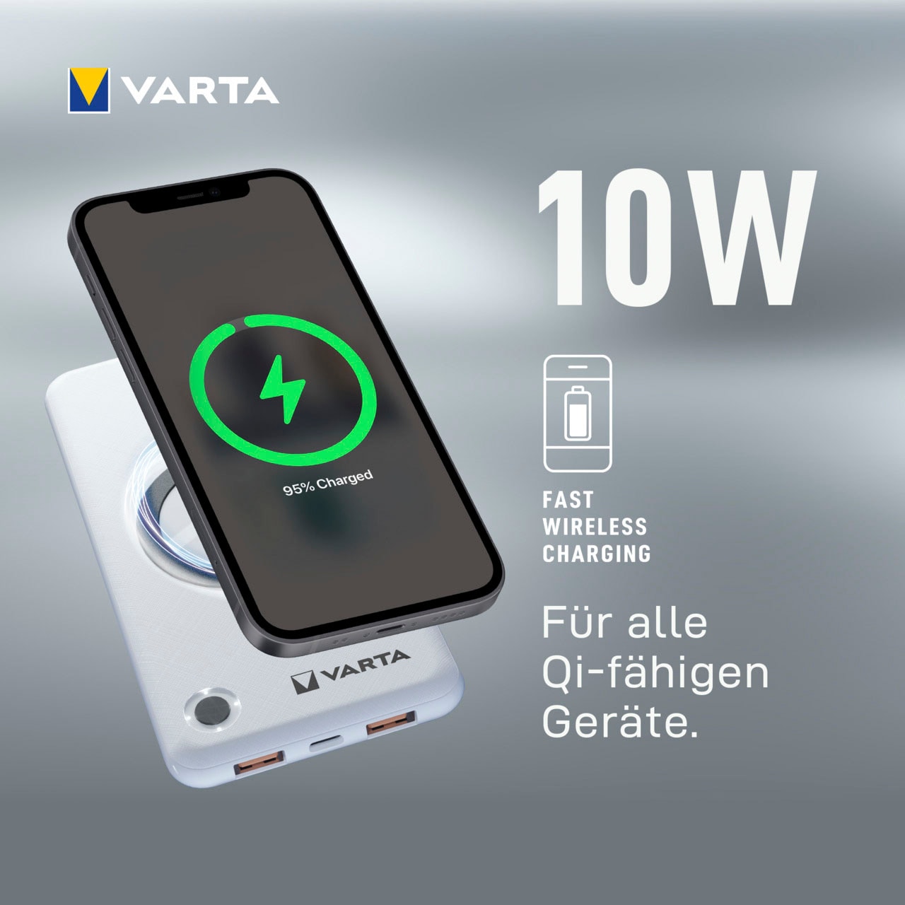 VARTA Powerbank »VARTA Wireless Power Bank 10000 mAh mit Ladekabel«