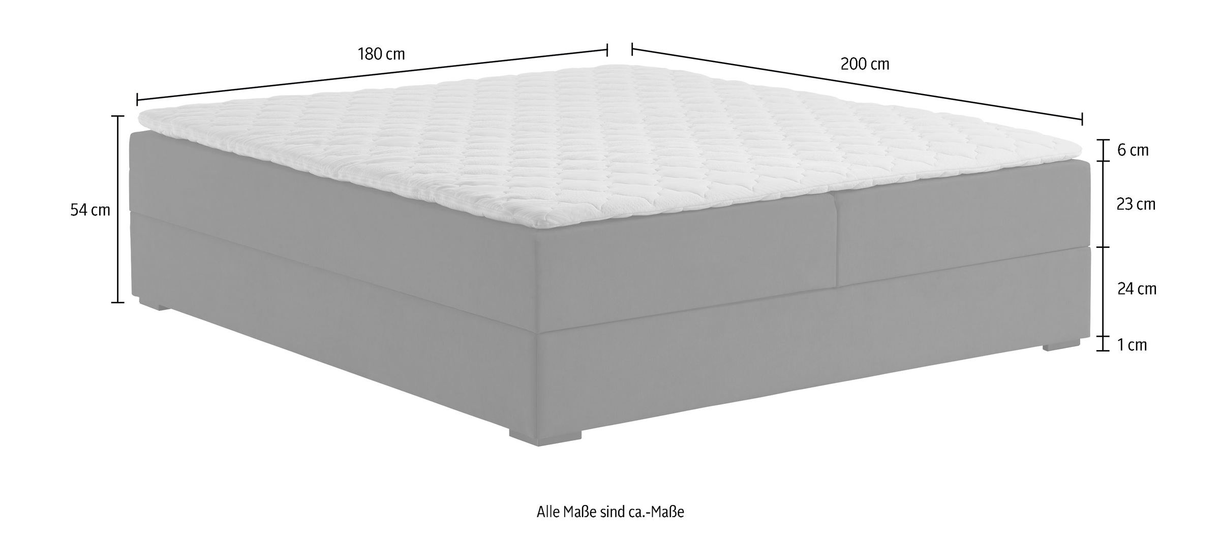 ATLANTIC home collection Boxbett »Lucy«, ohne Kopfteil, frei im Raum stellbar, mit Bettkasten