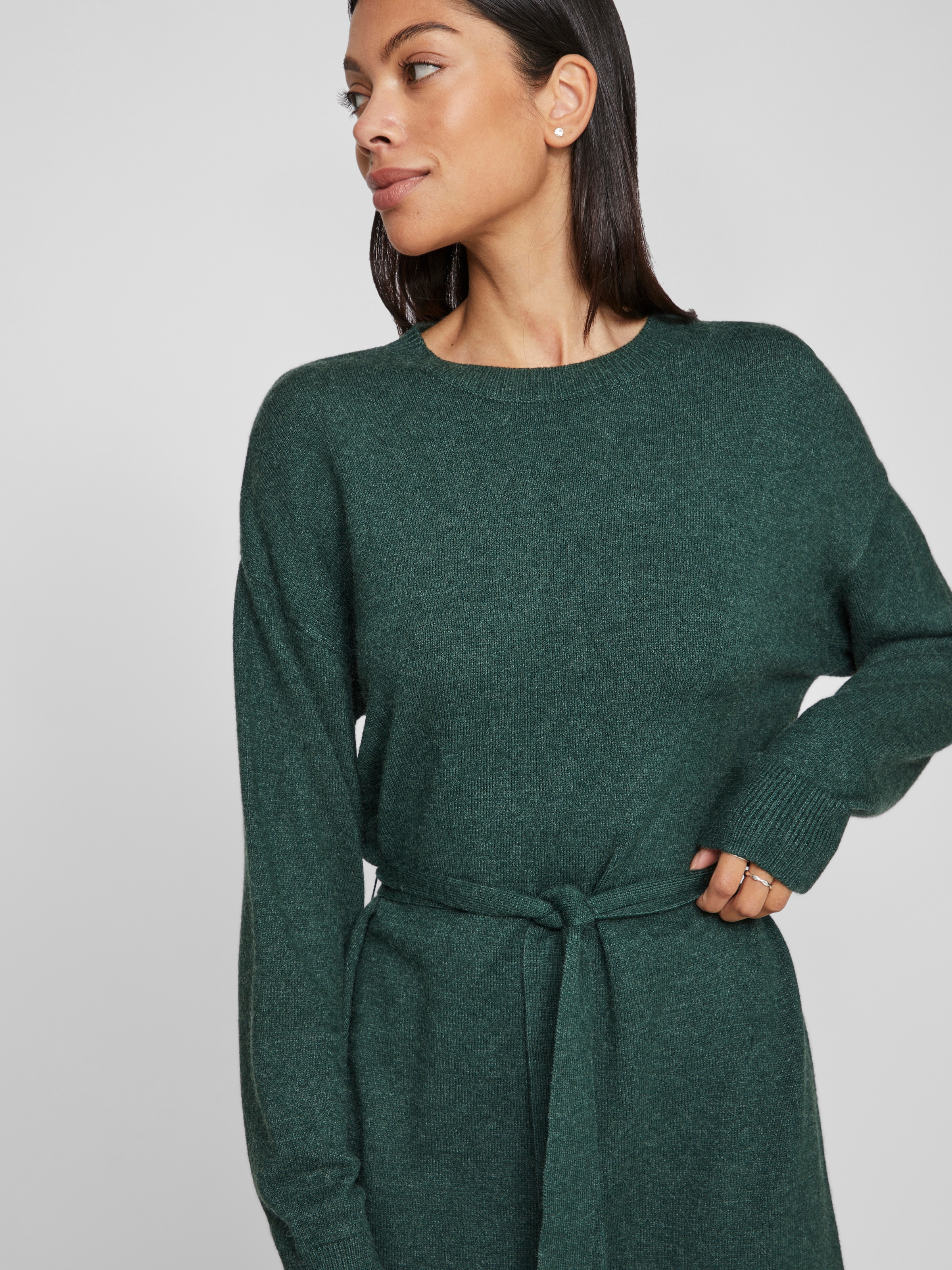 Vila Strickkleid »VIRIL O-NECK L/S BELT KNIT DRESS - NOOS«