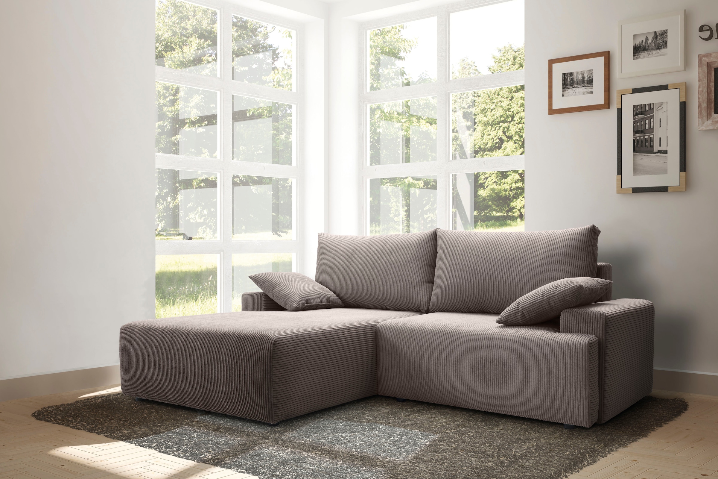 online in Bettkasten sofa fashion - inklusive Bettfunktion Cord-Farben verschiedenen und exxpo bestellen Ecksofa »Orinoko«,