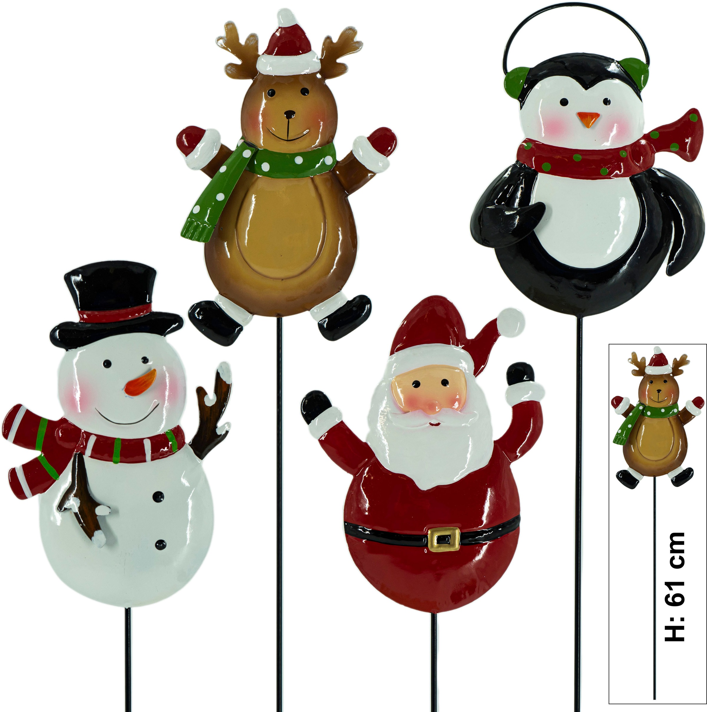 NOOR LIVING Weihnachtsfigur »Gartenstecker mit Weihnachtsmotiv«, aus Metall günstig online kaufen