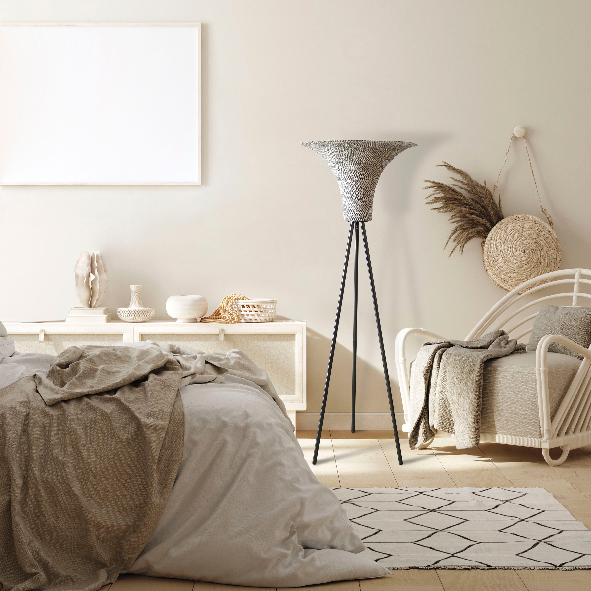 SalesFever Stehlampe »Alec« E27 1 Stk. mit Farbverlauf im Lampenschirm günstig online kaufen