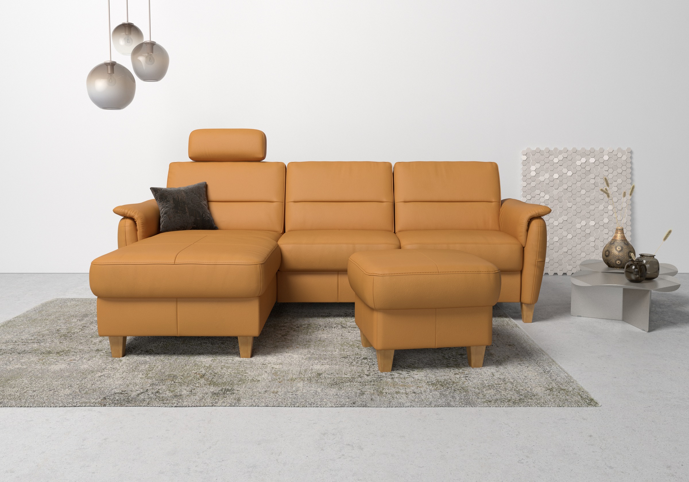 Home affaire Ecksofa »Palmera L-Form, B: 244 cm«, optional Bettfunktion & Bettkasten, Federkern