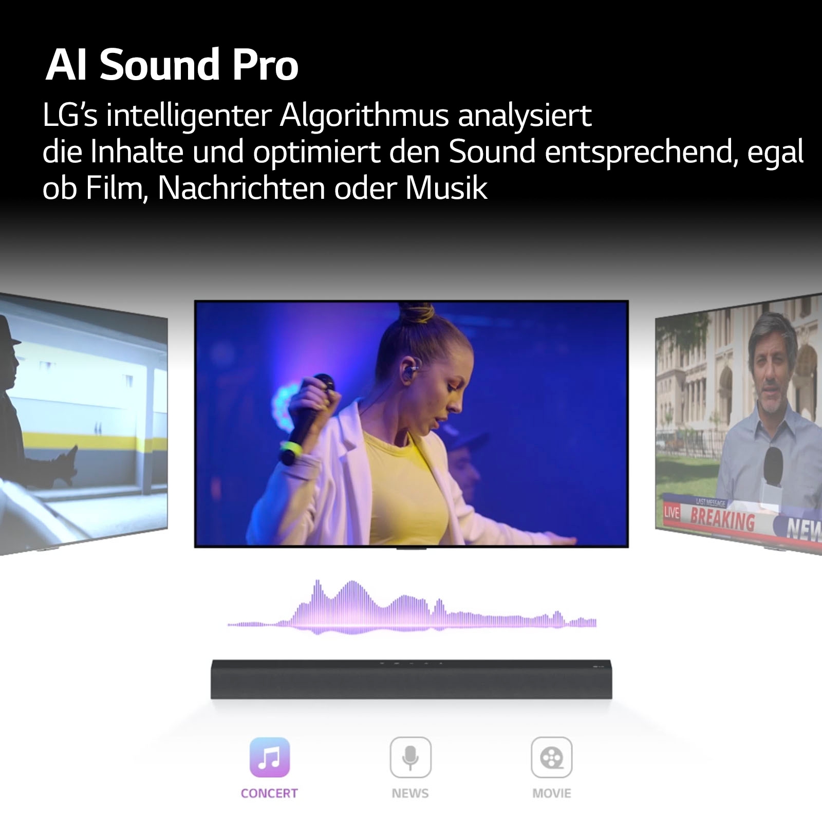 LG Soundbar »DS40Q«, AI Sound Pro,Hi Res Audio,TV Soundmode Share,kabelloser Subwoofer