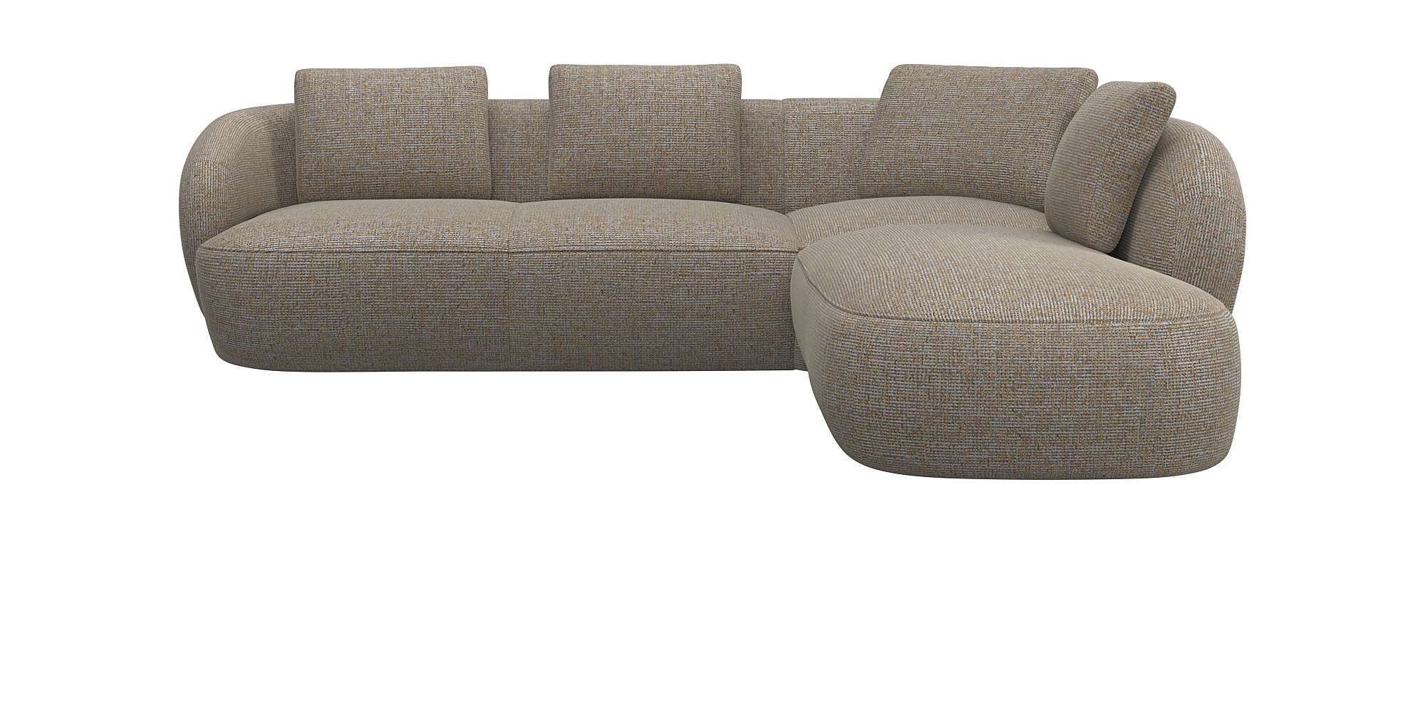 FLEXLUX Ecksofa "Torino, rund, L-Form, Sofa-Ecke mit Ottomane", Modernes, o günstig online kaufen