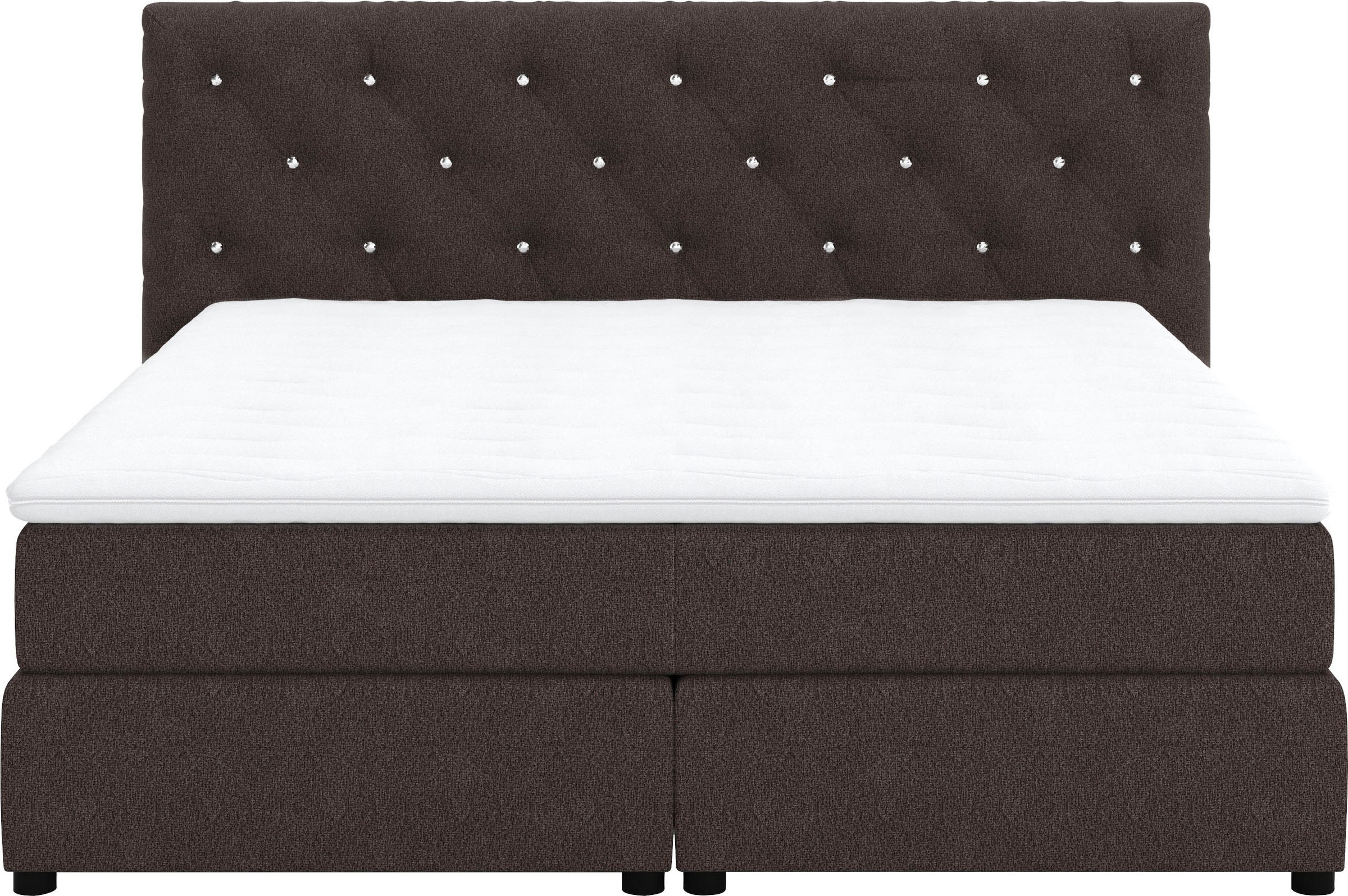 COTTA Boxspringbett »Castle«, mit Strasssteinen im Kopfteil, inkl. Topper