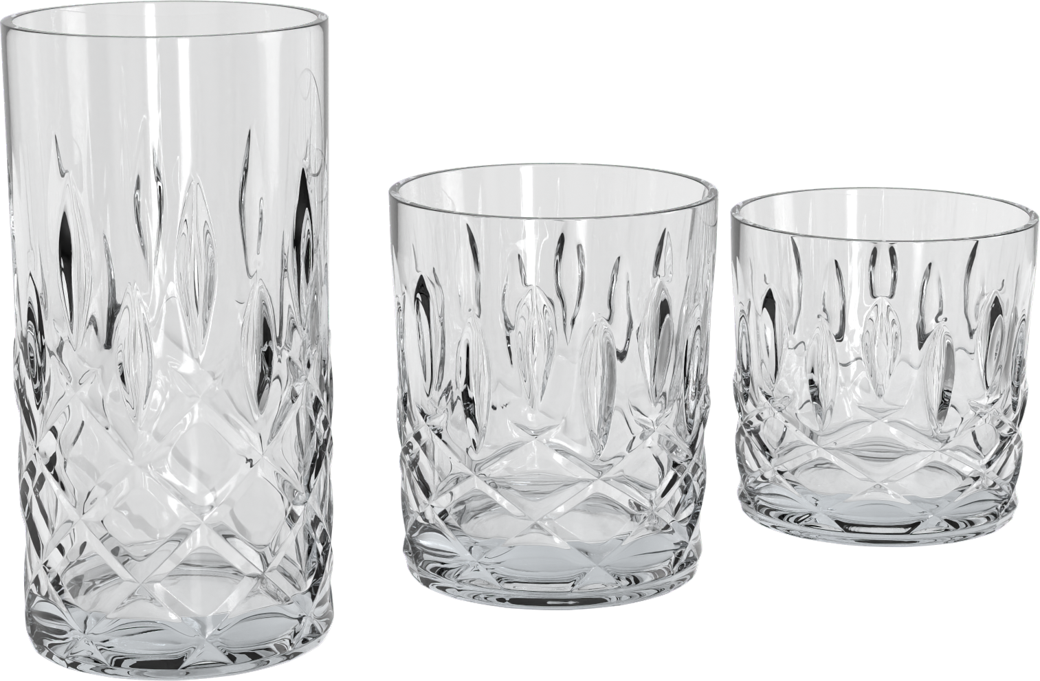 Nachtmann Gläser-Set »Noblesse«, (Set, 18 tlg., je 6 Whisky-Gläser, Longdrinkgläser und Softdrink/Wasser-Gläser), Made in Germany, 18-teilig