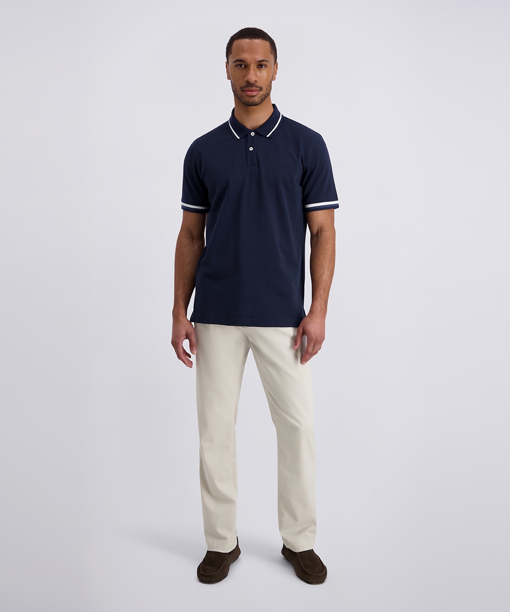 Pierre Cardin Poloshirt »Poloshirt uni piquee kontrast« mit Logo Schriftzug