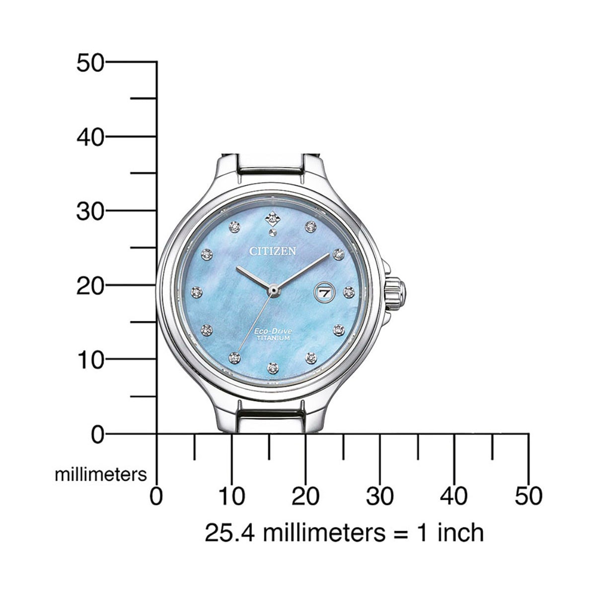 Citizen Titanuhr »EW2680-84N«, Armbanduhr, Damenuhr, Solar, Titanarmband, Saphirglas