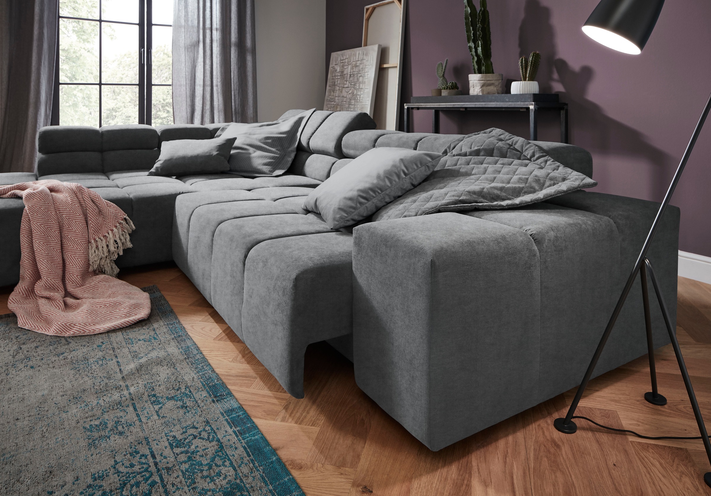 INOSIGN Ecksofa »Ancona incl. Kopfteilverstellung, OTTOs Choice, Breite 319cm, L-Form«, wahlweise motorische Sitztiefenverstellung, auch in Cord + Easy Care