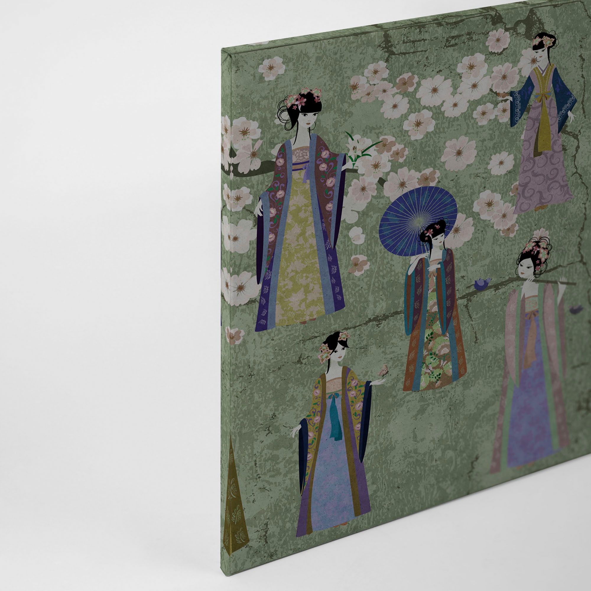 A.S. Création Leinwandbild »kimono«, Kunst-Gemälde-Kinder, (1 St.), Keilrahmen Bild Asiatisch Leinwand-Bild Wohnzimmer modern Wandbild
