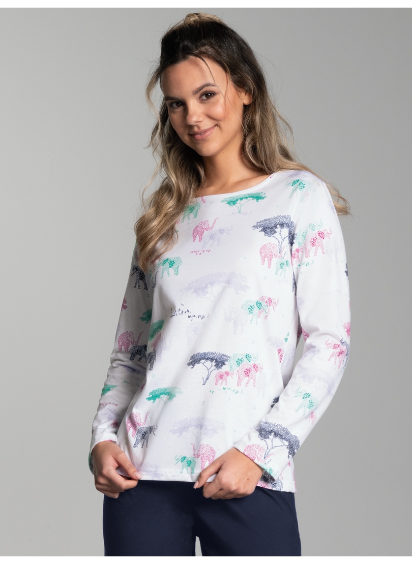 Trigema Schlafanzug »TRIGEMA Pyjama Oberteil mit Allover Safari-Print«, (1 tlg.)