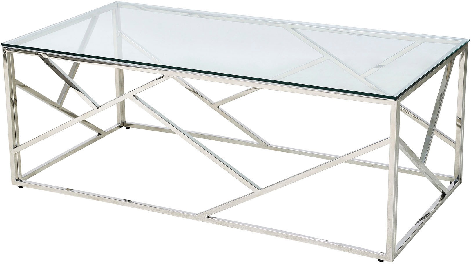 SalesFever Couchtisch »Glastisch mit stilvoller Eleganz« Edelstahlgestell: günstig online kaufen