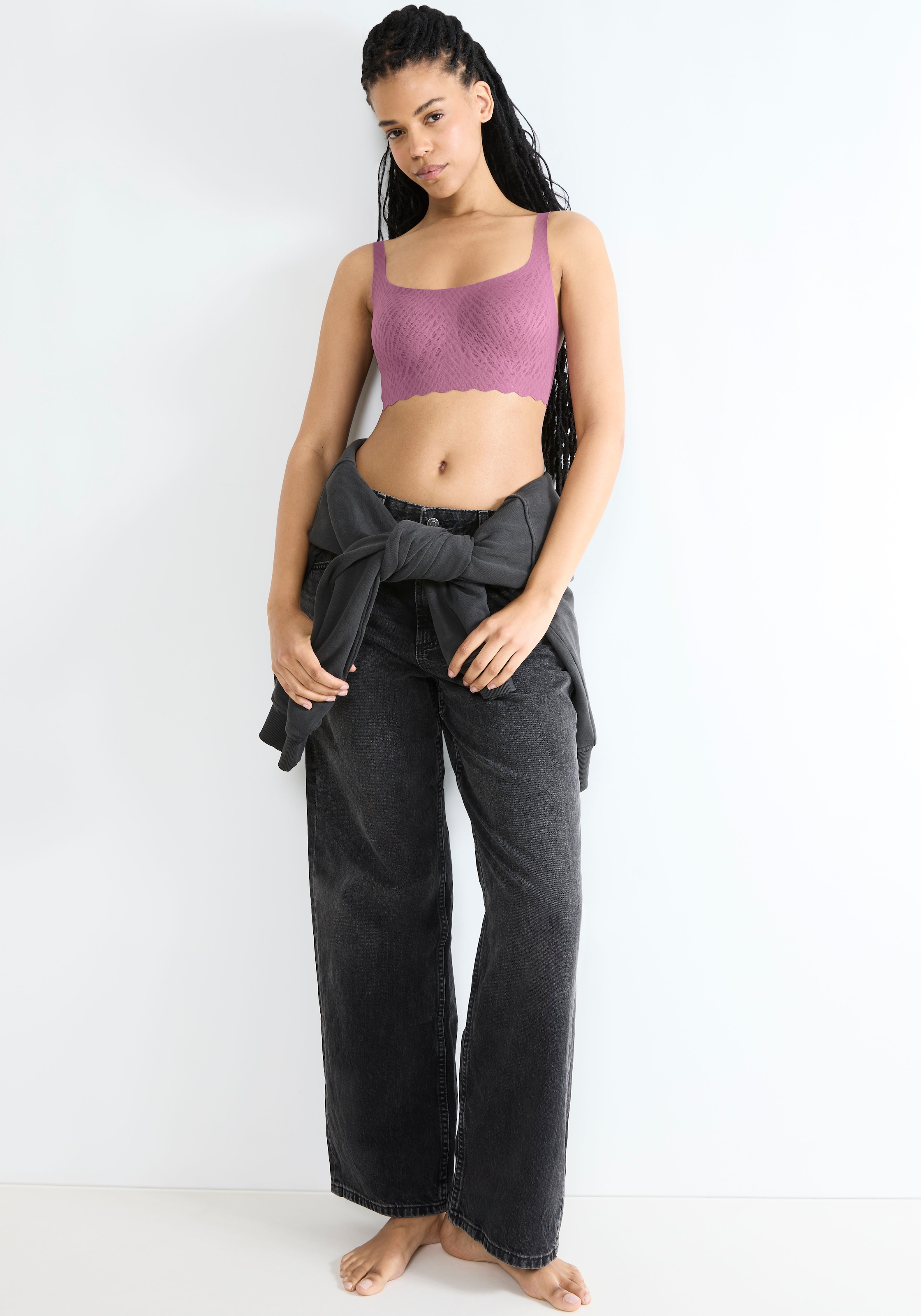 sloggi Bustier »ZERO Feel Bliss Top«, unsichtbar mit Spitzenoptik
