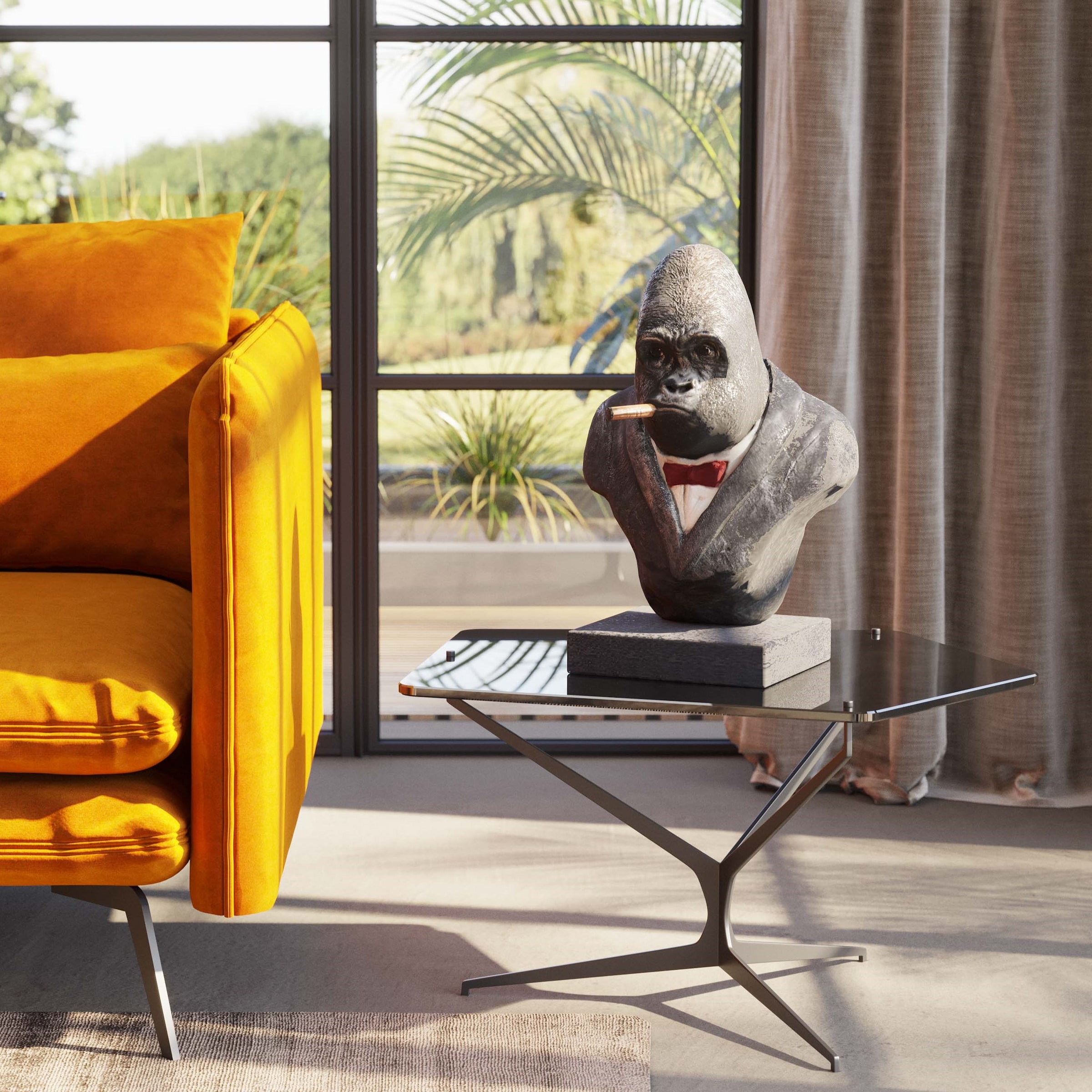 Kare Design Dekoobjekt »Smoking Gorilla 48cm«