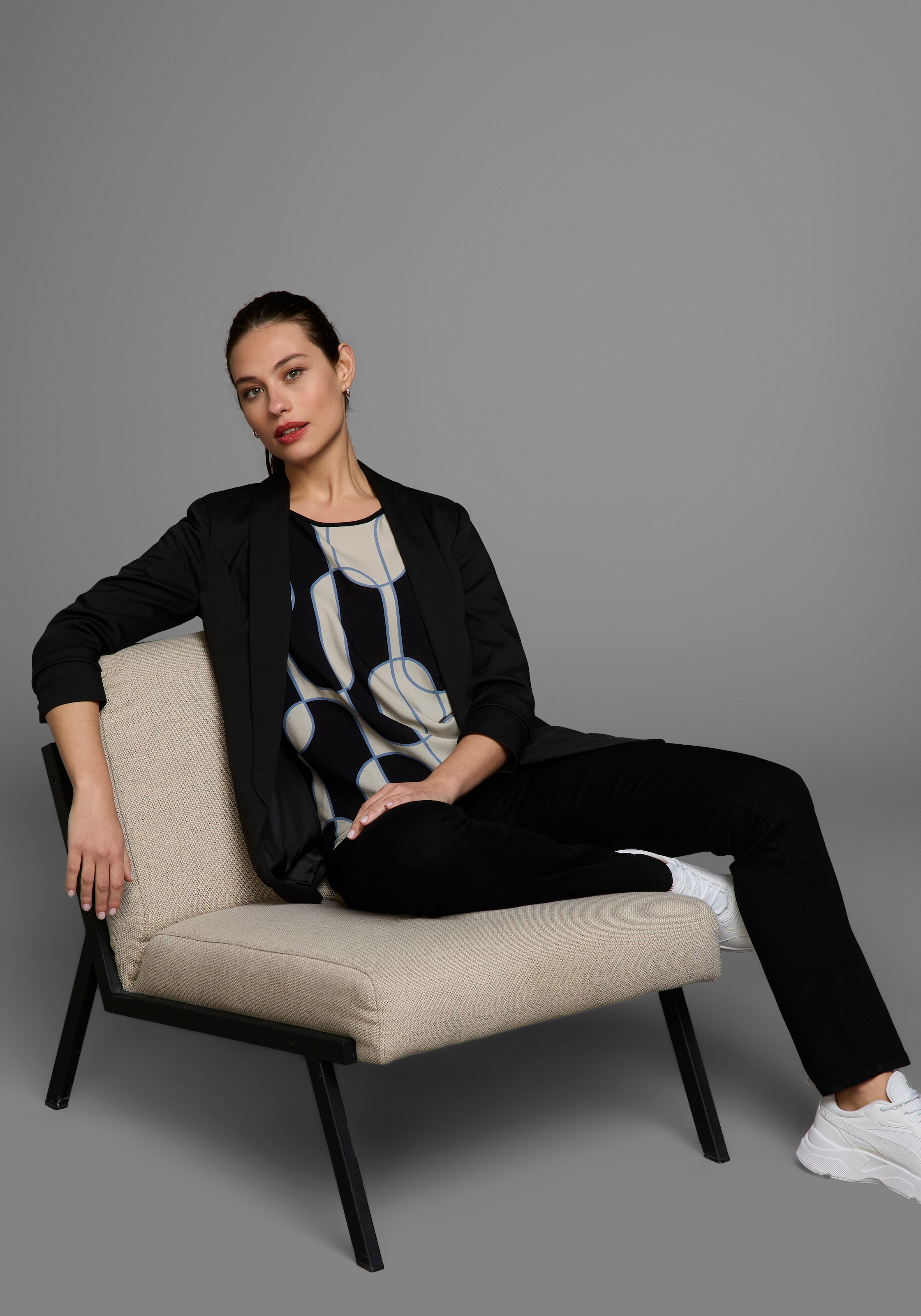 Laura Scott Shirtbluse, mit Grafik-Print im Materialmix - NEUE KOLLEKTION