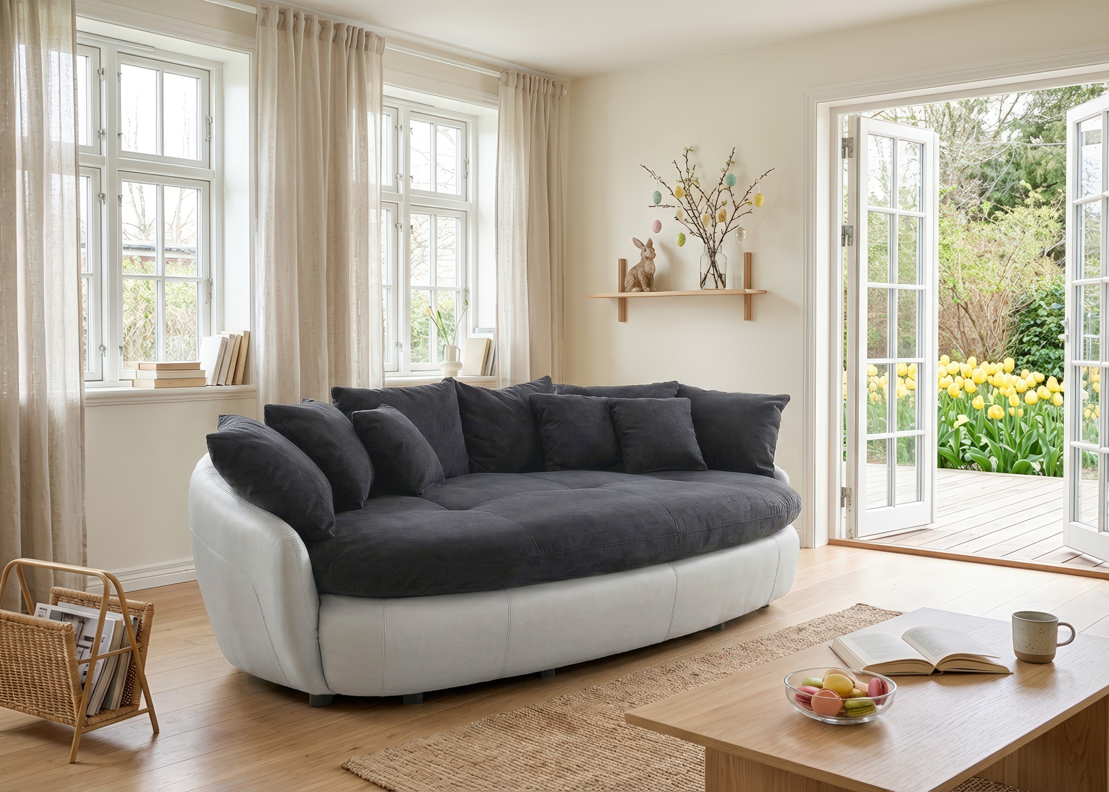 COTTA Big-Sofa »Aruba« gemütliches Megasofa in XXL in organischer Form mit vielen Kissen