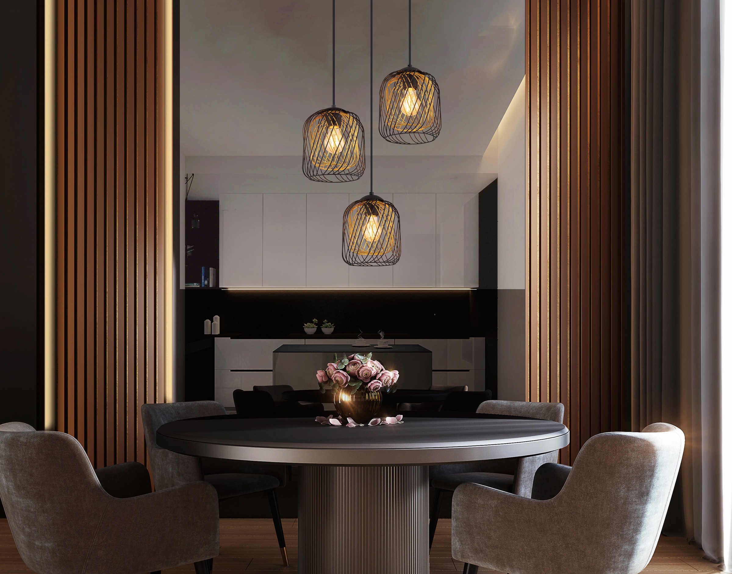 GLOBO LIGHTING Hängeleuchte »DICHTI«, Leuchtmittel E27 | ohne Leuchtmittel, Hängelampe/Pendelleuchte/Esszimmer/Wohnzimmer/Esstisch