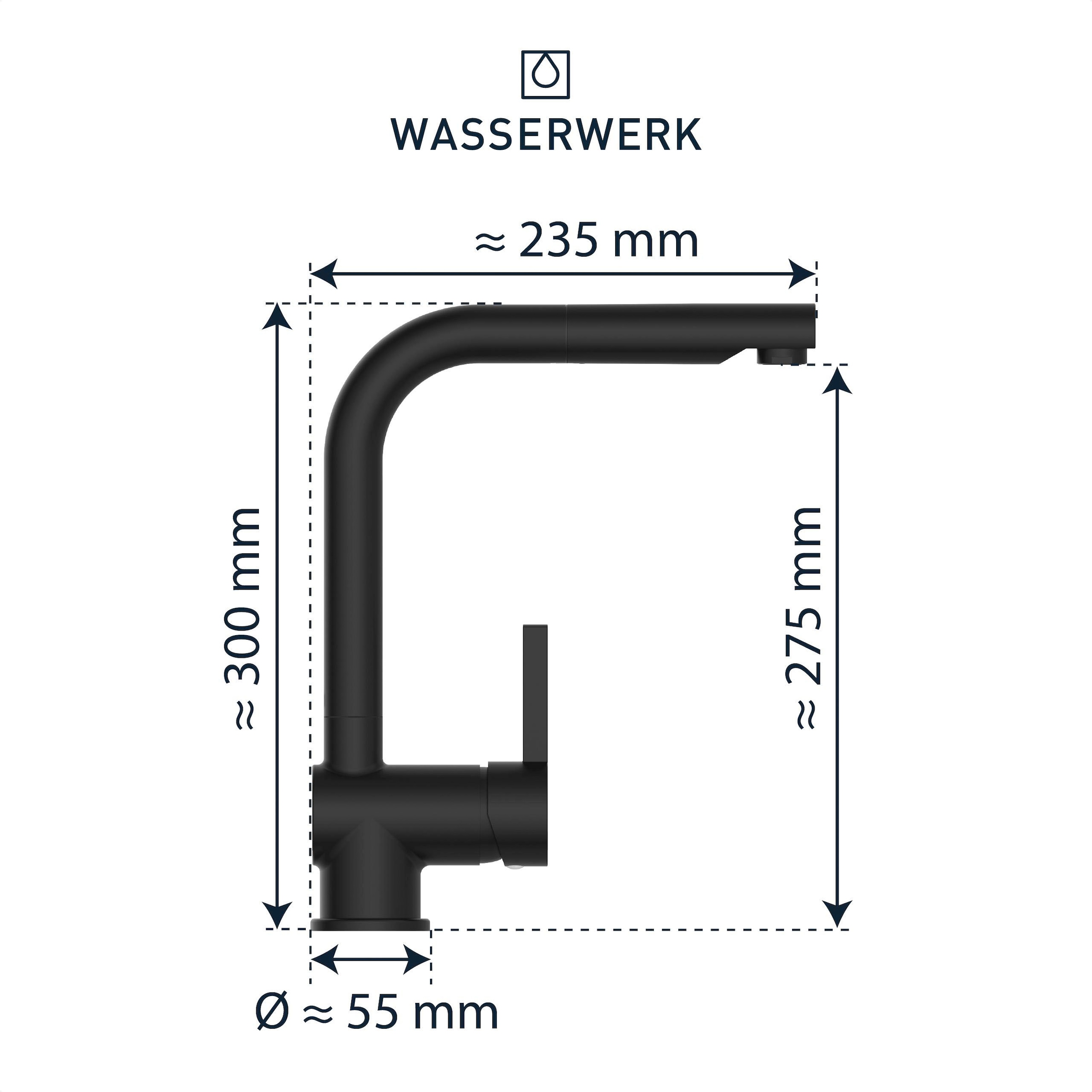 WASSERWERK Spültischarmatur »WK 4, Wasserhahn, Küche, Einhebelmischer«