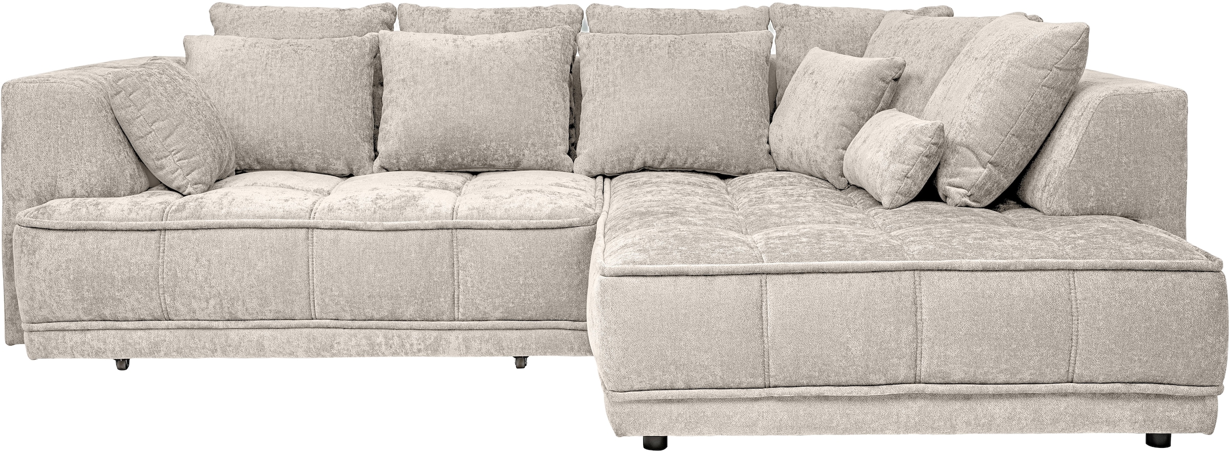 WERK2 Ecksofa »Tiga 207 x 286 cm modern & bequem, elektrisch verstellbare Sitztiefe« Struktur weich, L-Form, elektrische Sitztiefenverstellung