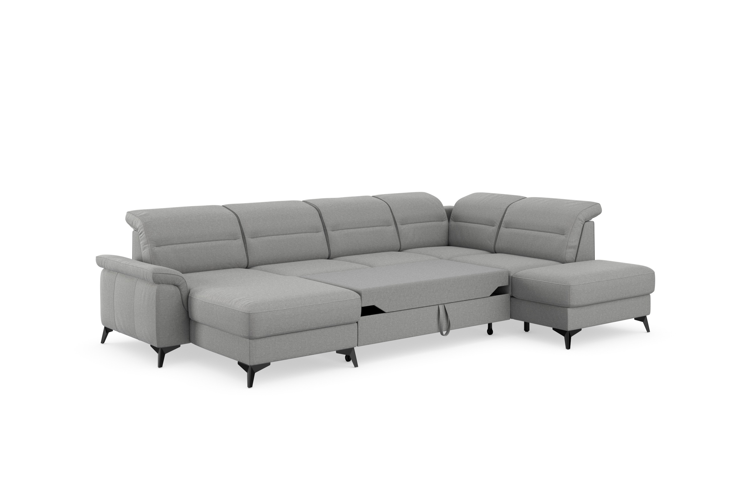 sit&more Wohnlandschaft »Sinatra U-Form«, optional mit Kopfteilverstellung und Armteilfunktion, Metallfüße